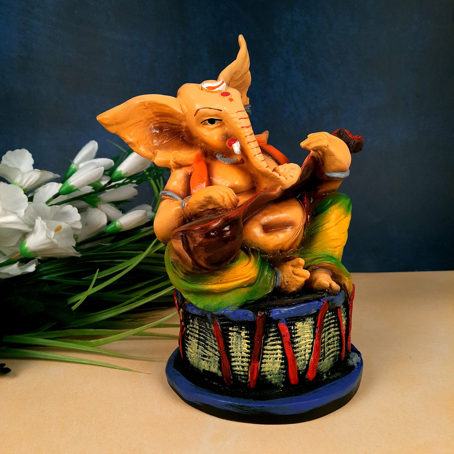 Ganesh Idol | Ganesha Statue - for Puja, Home & Table Decor | Ganpati Murti for Office Desk & Gifts - 10 Inch - apkamart