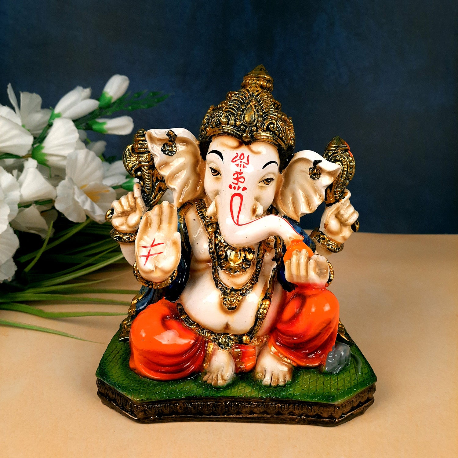 Ganpati Showpiece |Ganesh Statue for Home & Pooja - 8 Inch-Apkamart