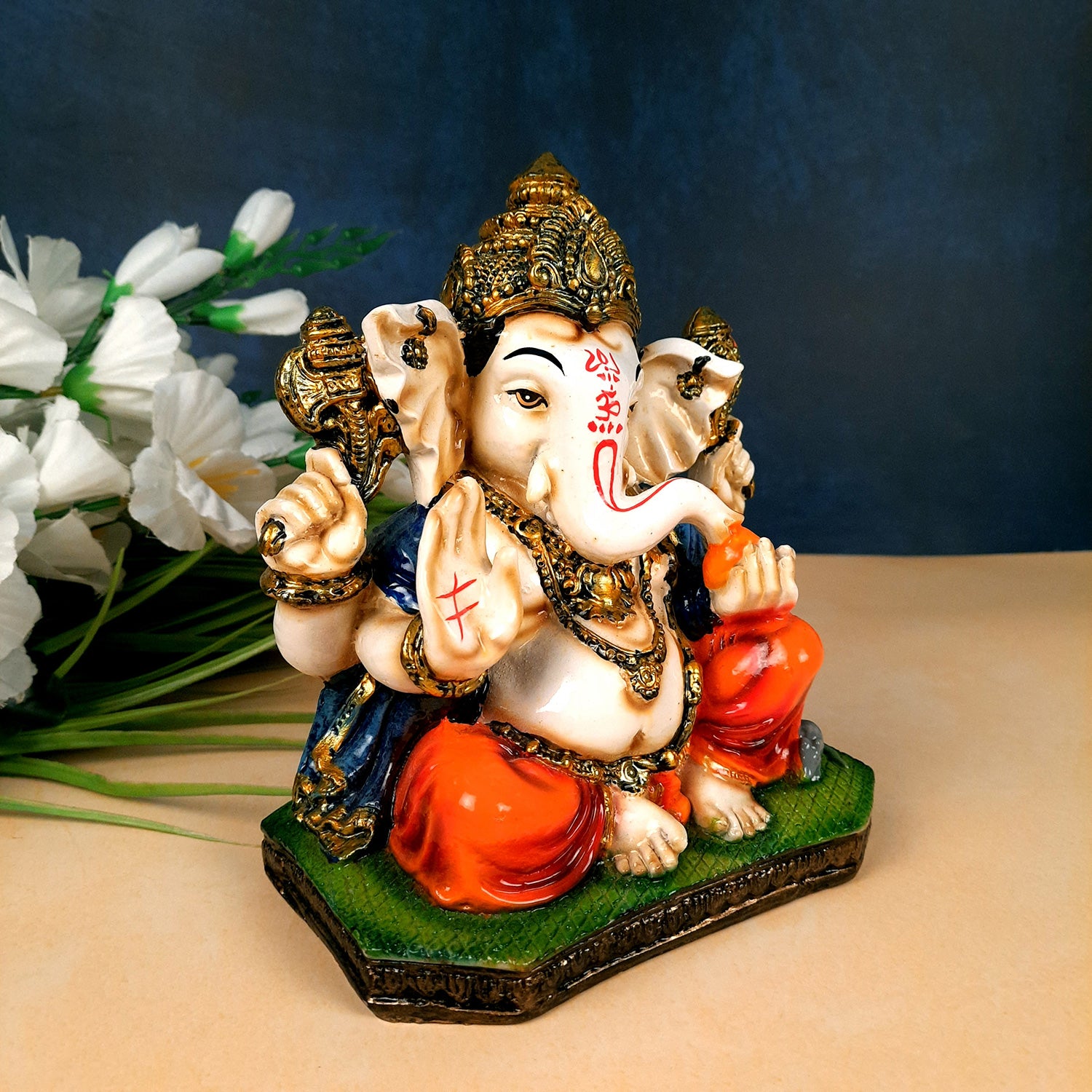 Ganpati Showpiece |Ganesh Statue for Home & Pooja - 8 Inch-Apkamart