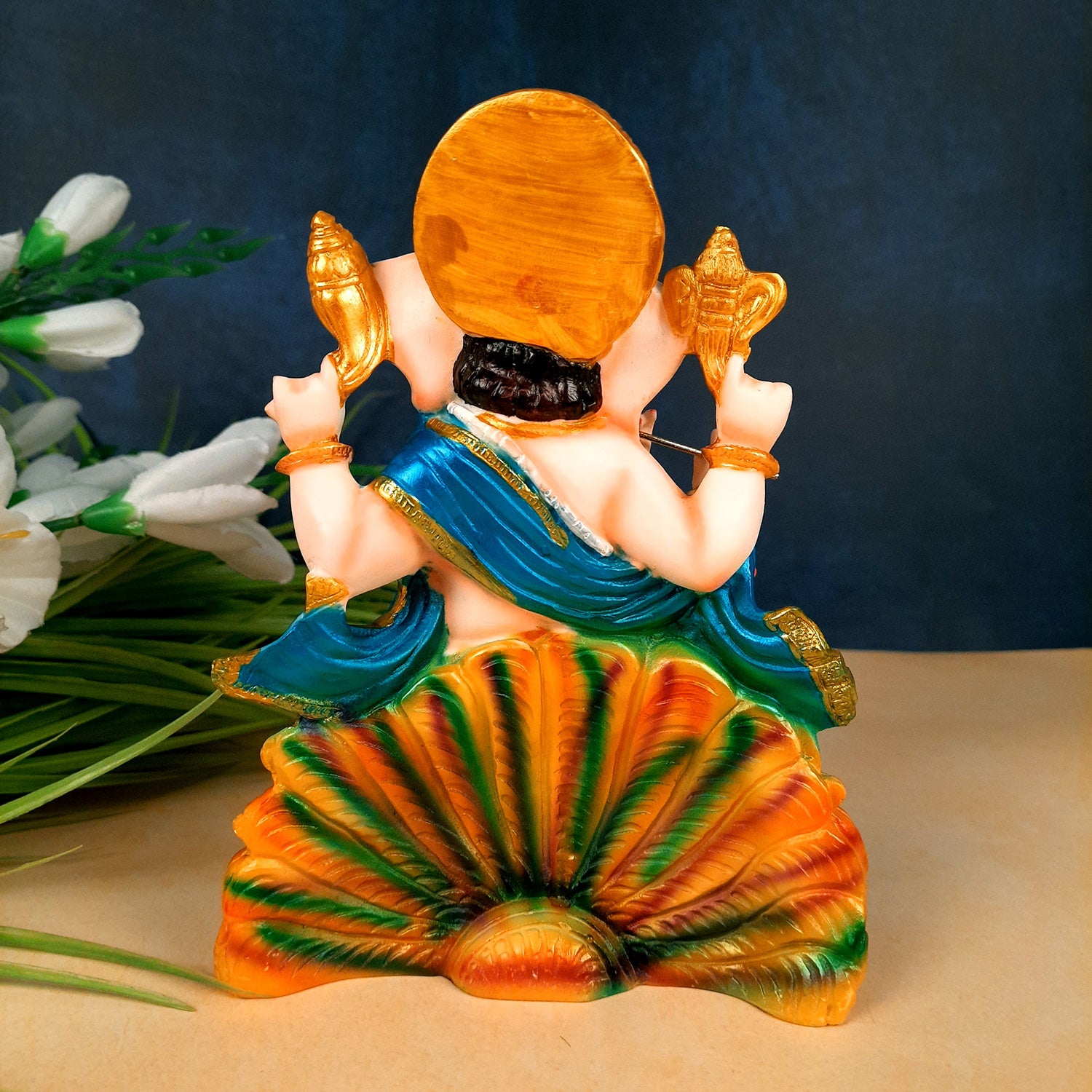 Ganesh Idol | Ganesha Statue - for Puja, Home & Table Decor | Ganpati Murti for Office Desk & Gifts - 8 Inch - Apkamart