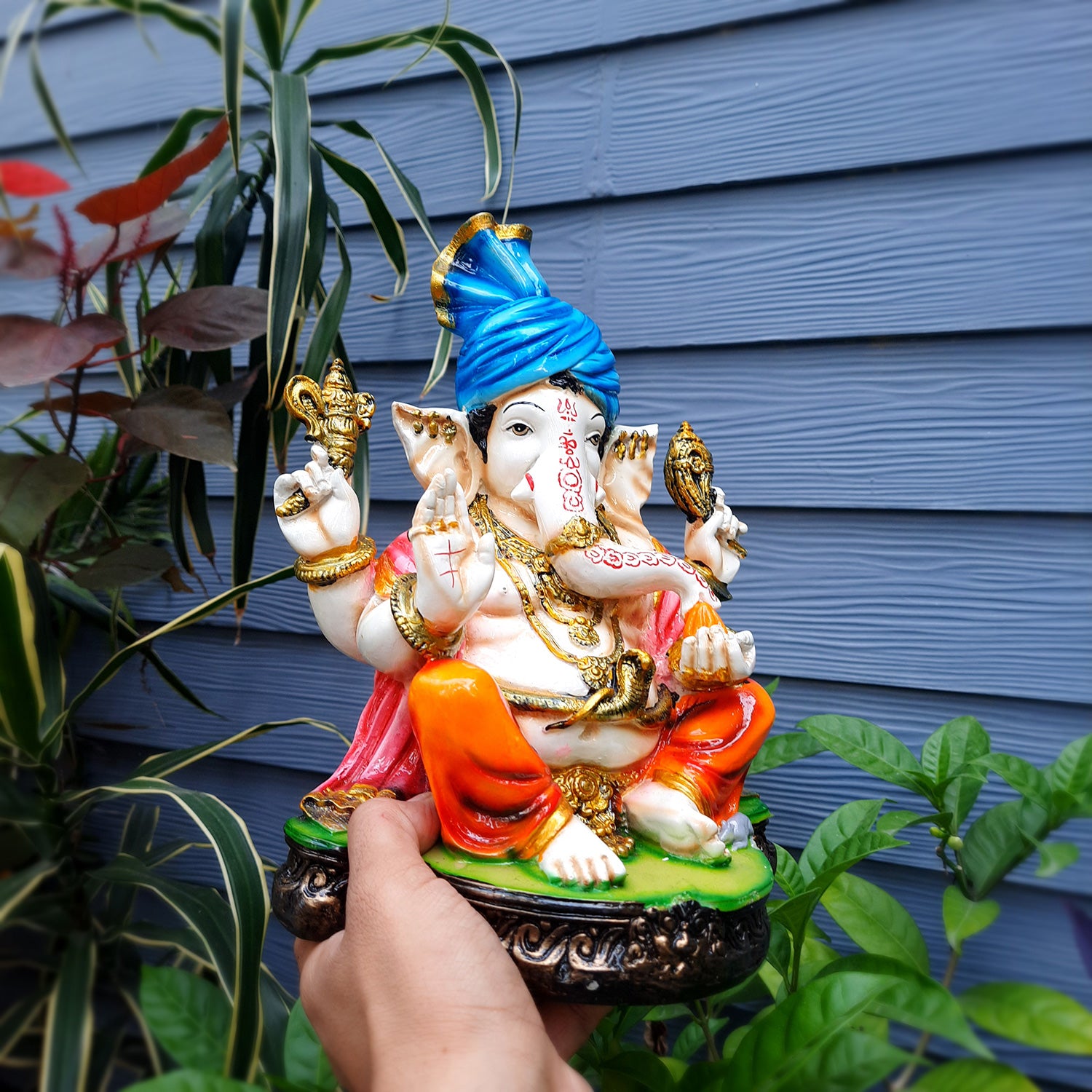 Ganesh Murti | Multicolour Ganesh Statue - 10.5 Inch- Apkamart