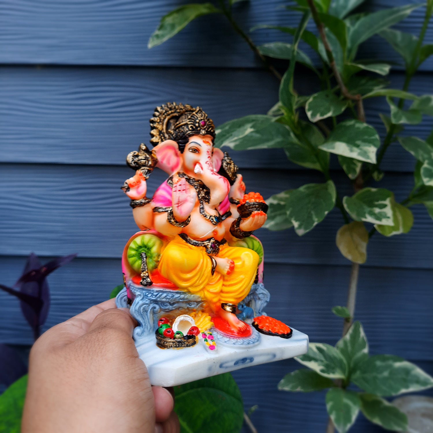 Ganesh Idol | Ganesha Statue - for Puja, Home & Table Decor | Housewarming, Diwali & Festival Gift - 6 Inch - apkamart