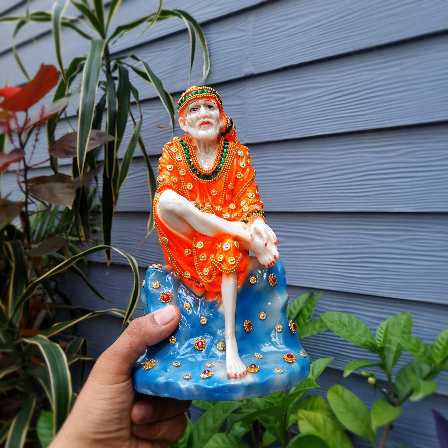 Sai Baba Murti | Shirdi Sai Baba Statue - For Home, Table Decor, Office & Gifts - 9 Inch - apkamart