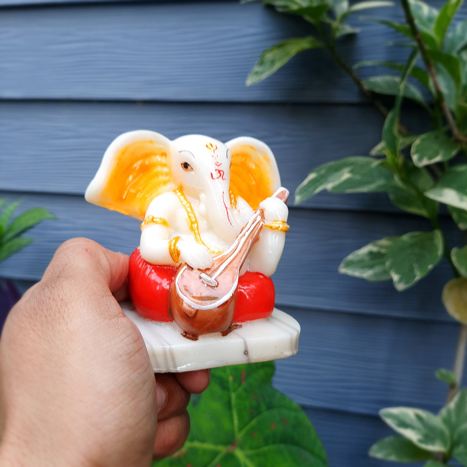 Ganesh Idol | Ganesha Statue - for Pooja, Home & Table Decor | Ganpati Murti for Office Desk, Car Dashboard - 4 Inch (Set of 5) - apkamart