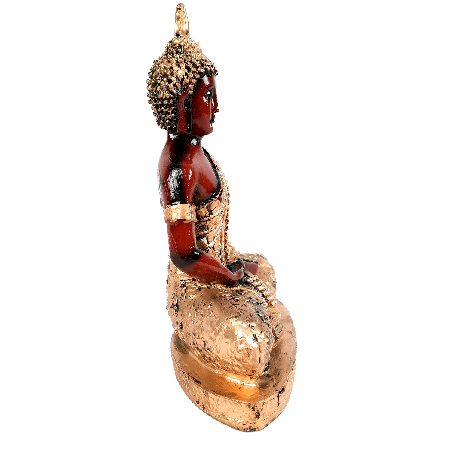 Buddha Statue with Rustic Look | Lord Gautam Buddha Showpiece in Meditation Pose - For Living room, Home, Table, Office Decor & Gift - 8 Inch - apkamart