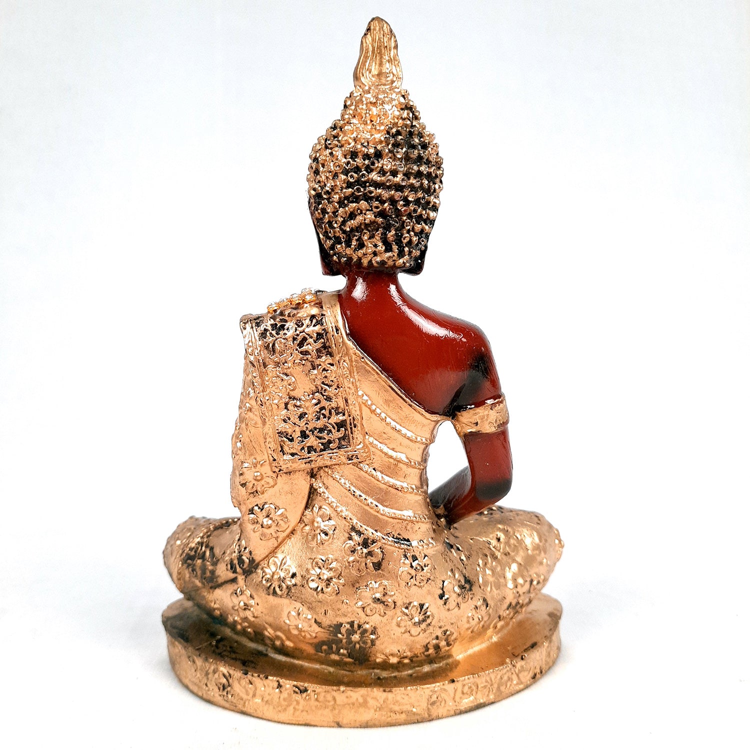 Buddha Statue with Rustic Look | Lord Gautam Buddha Showpiece in Meditation Pose - For Living room, Home, Table, Office Decor & Gift - 8 Inch - apkamart