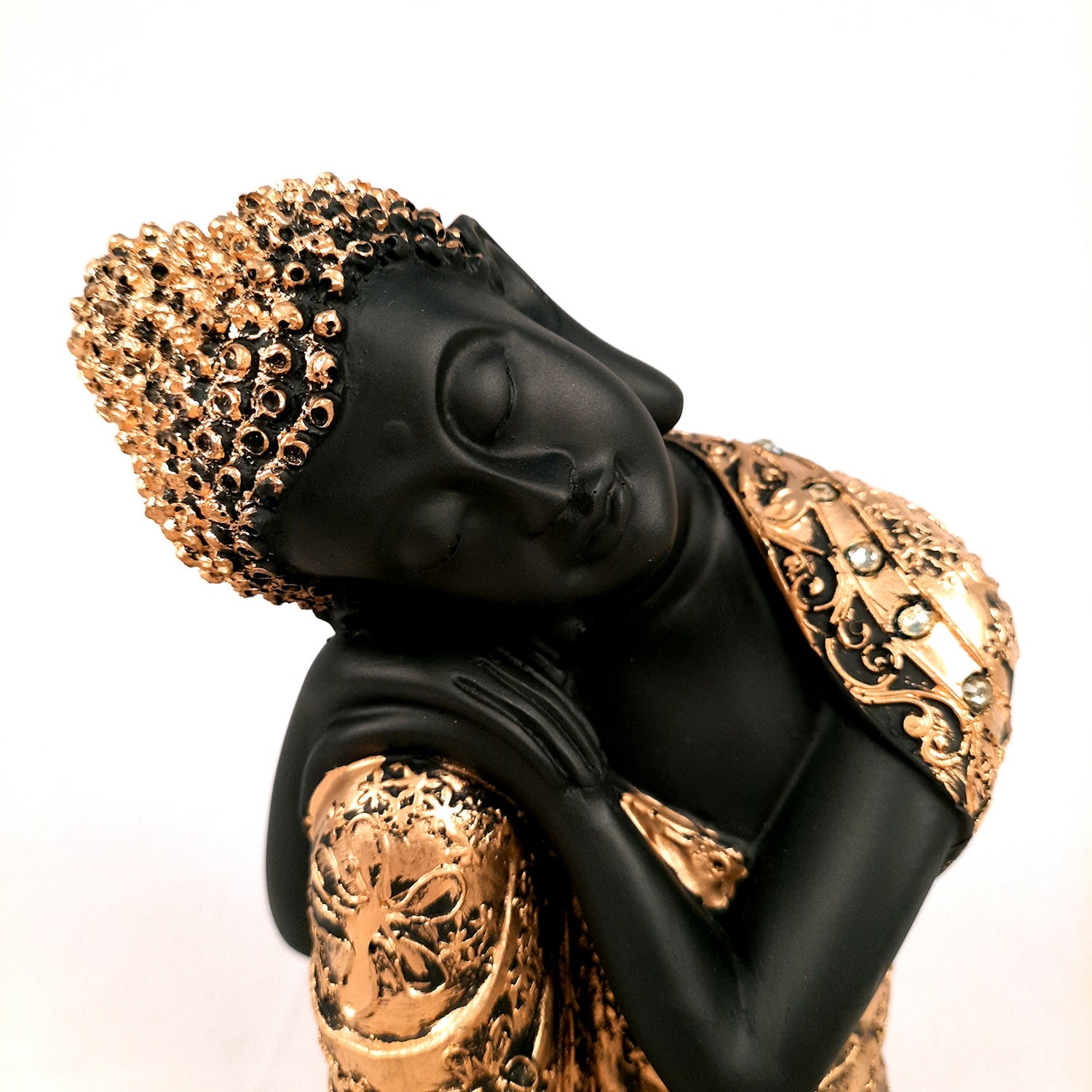 Buddha Statue with Rustic Look | Lord Gautam Buddha Showpiece in Relaxing Pose - For Living room, Home, Table, Office Decor & Gift- 9 Inch - apkamart