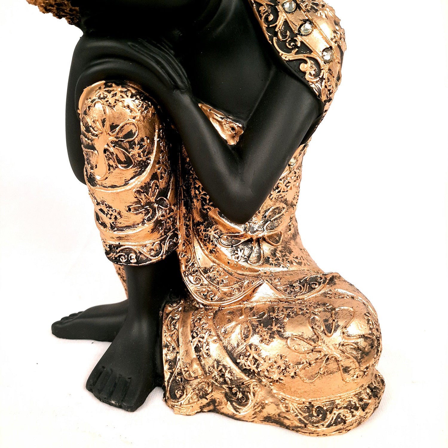 Buddha Statue with Rustic Look | Lord Gautam Buddha Showpiece in Relaxing Pose - For Living room, Home, Table, Office Decor & Gift- 9 Inch - apkamart