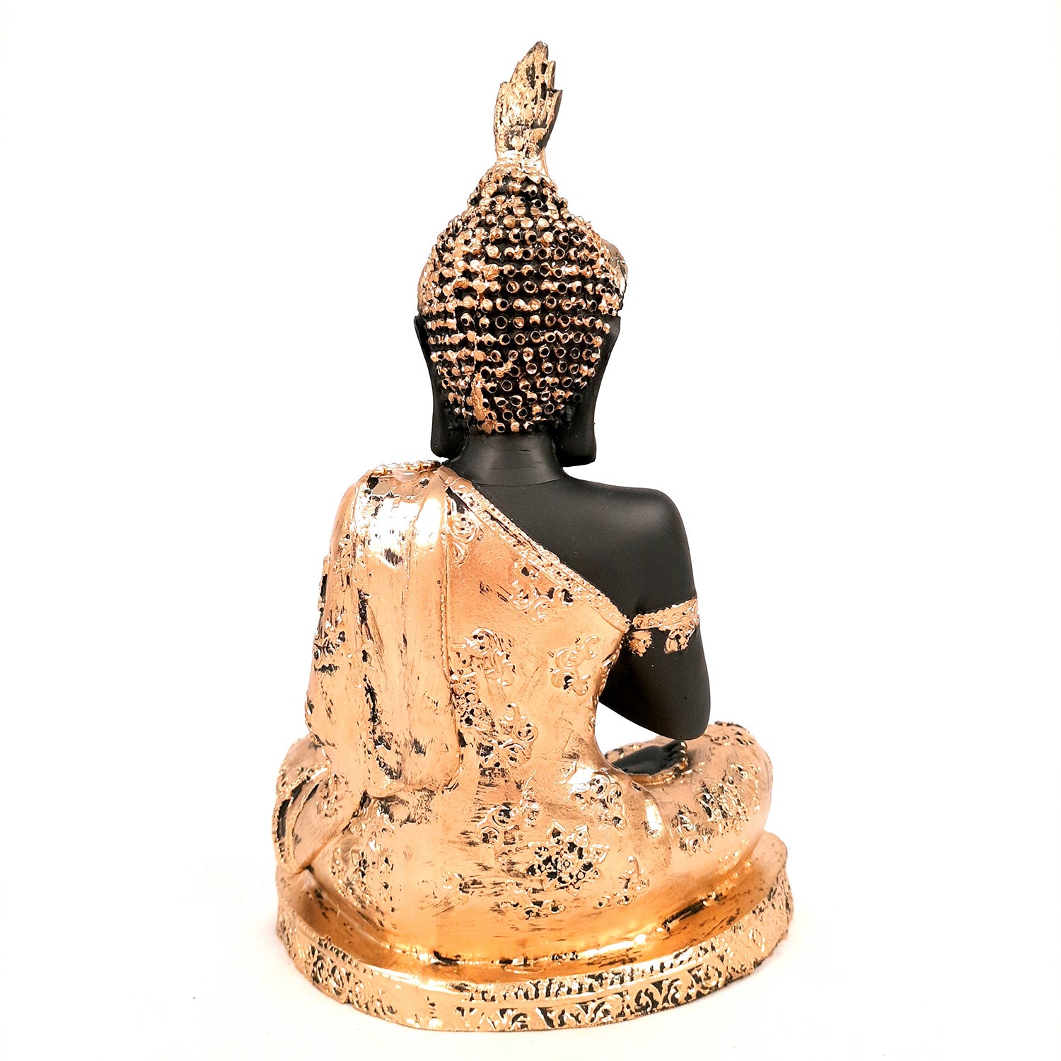 Buddha Statue with Rustic Look | Lord Gautam Buddha Showpiece in Meditation Design - For Living room, Home, Table, Office Decor & Gift - 10 Inch - apkamart