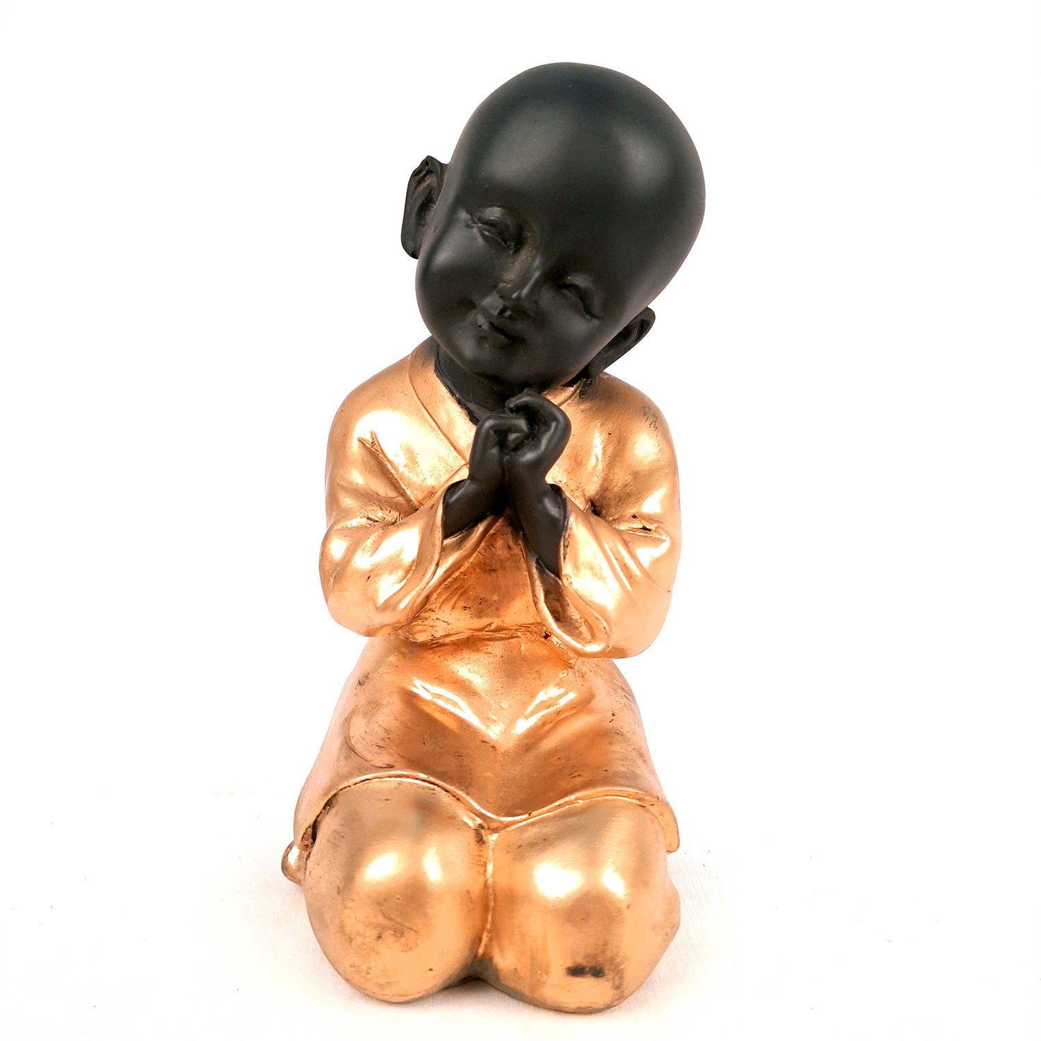 Baby Monk Showpiece with Rustic Look | Feng Shui Decor - For Good Luck, Home, Table, Office Decor & Gift - apkamart