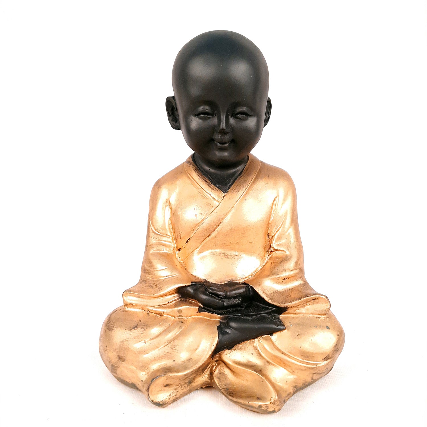 Baby Monk Showpiece with Rustic Look | Feng Shui Decor - For Good Luck, Home, Table, Office Decor & Gift - 7 Inch - apkamart