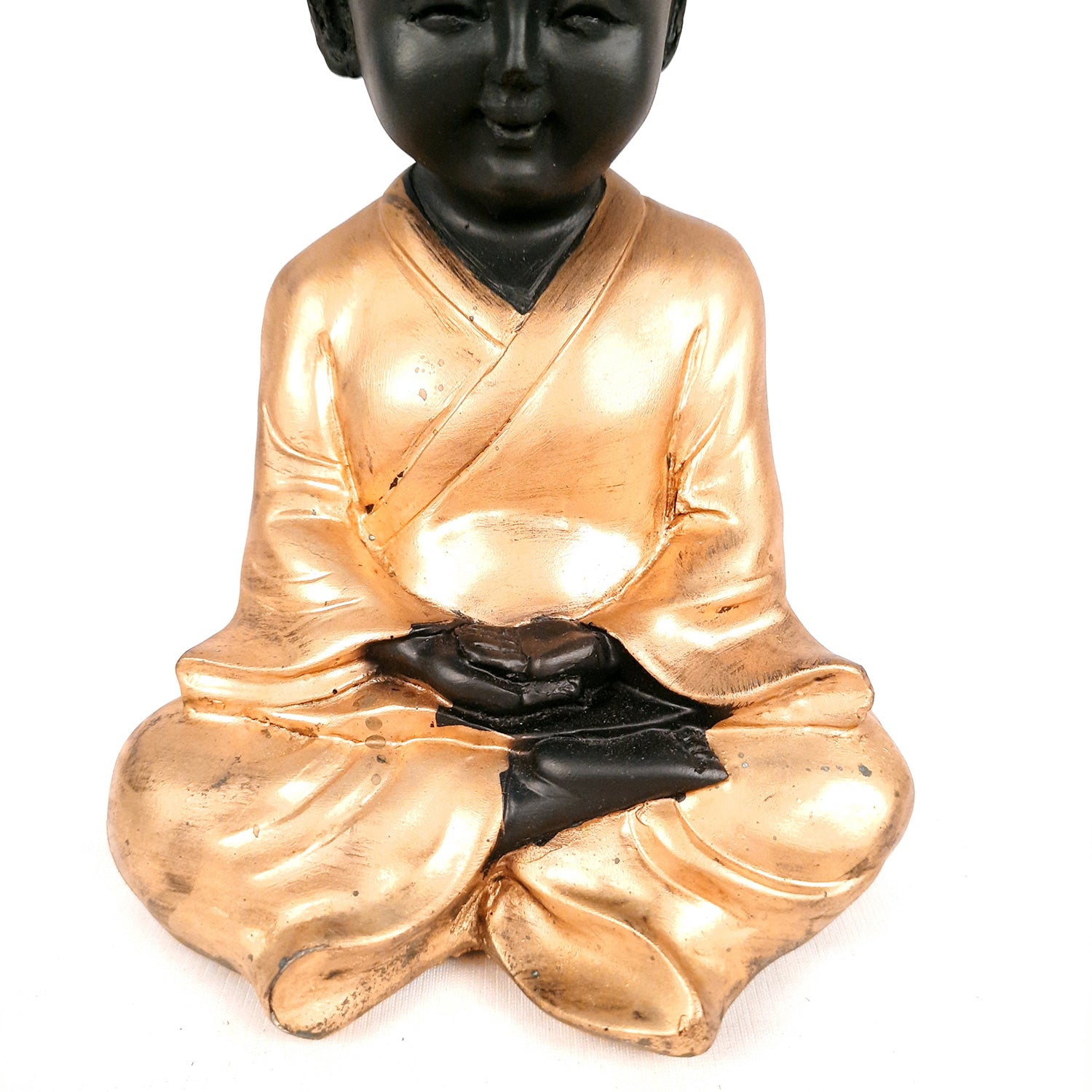 Baby Monk Showpiece with Rustic Look | Feng Shui Decor - For Good Luck, Home, Table, Office Decor & Gift - 7 Inch - apkamart