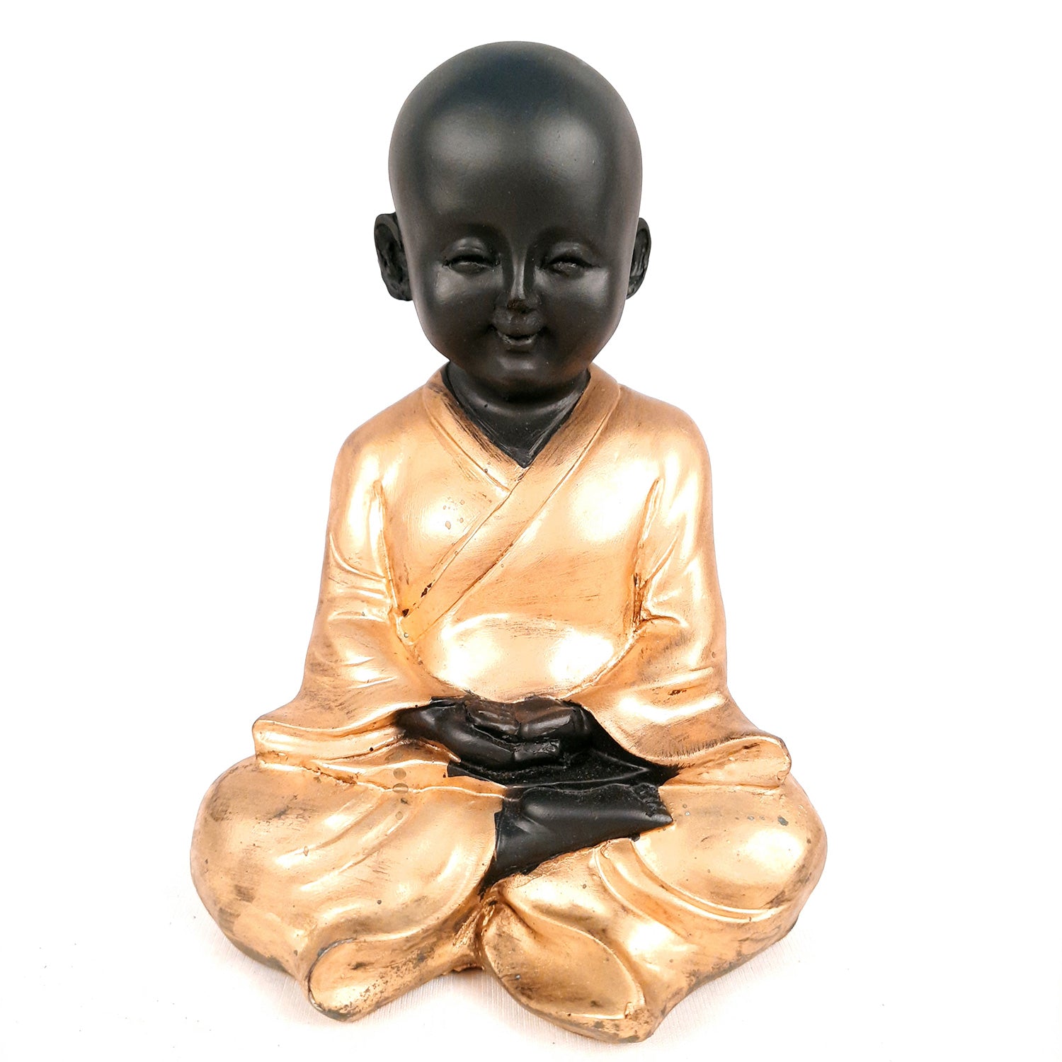 Baby Monk Showpiece with Rustic Look | Feng Shui Decor - For Good Luck, Home, Table, Office Decor & Gift - 7 Inch - apkamart