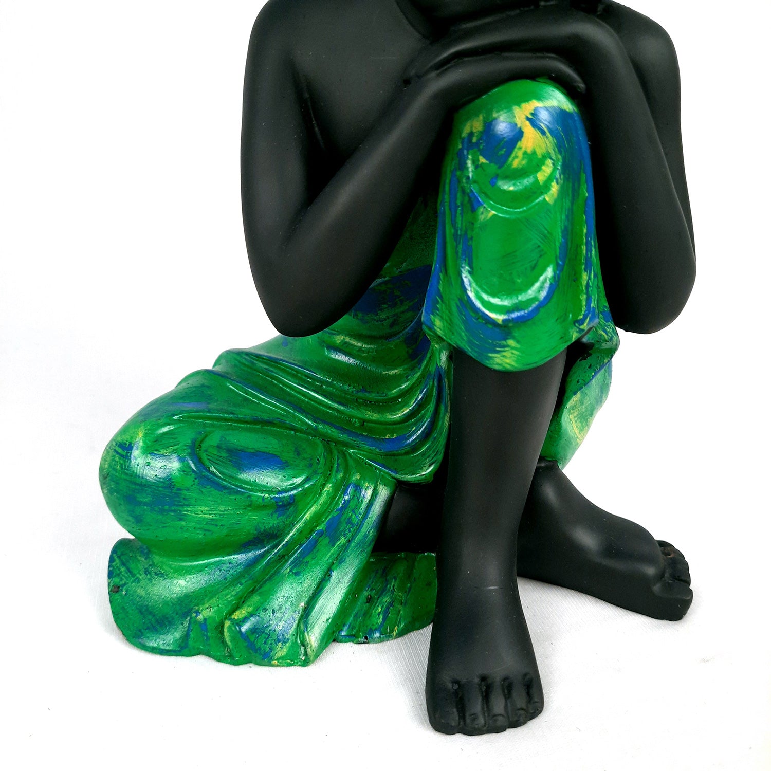 Buddha Statue with Rustic Look | Lord Gautam Buddha Showpiece in Relaxing Pose - For Living room, Home, Table, Office Decor & Gift - 8 Inch - apkamart