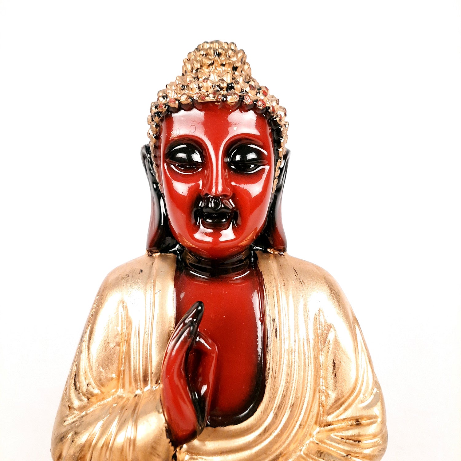 Buddha Statue with Rustic Look | Lord Gautam Buddha Showpiece in blessing Pose - For Living room, Home, Table, Office Decor & Gift - 7 Inch - apkamart