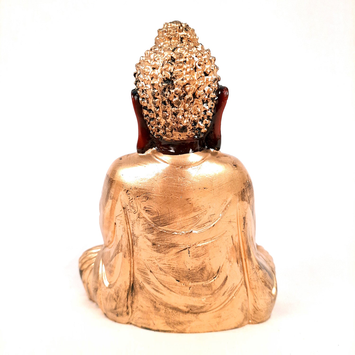 Buddha Statue with Rustic Look | Lord Gautam Buddha Showpiece in blessing Pose - For Living room, Home, Table, Office Decor & Gift - 7 Inch - apkamart