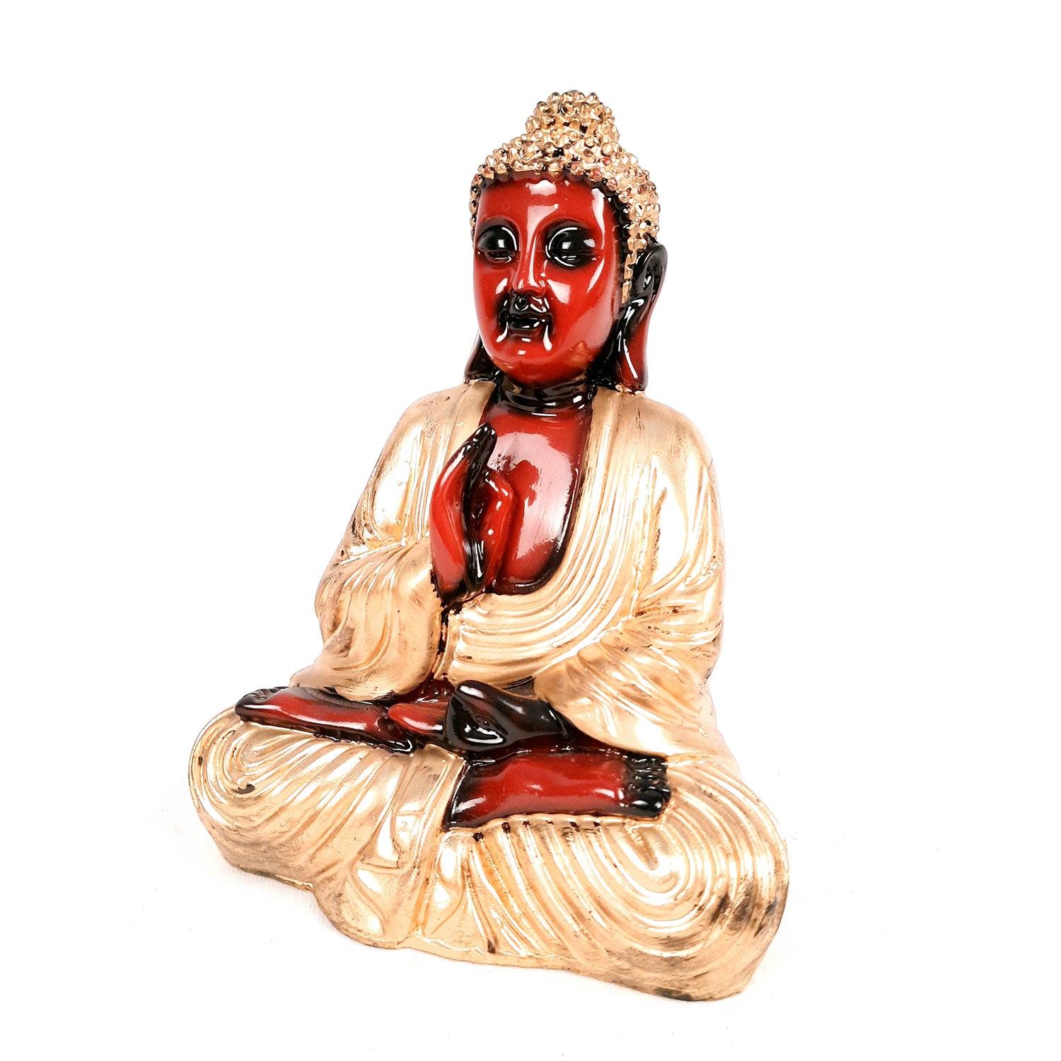 Buddha Statue with Rustic Look | Lord Gautam Buddha Showpiece in blessing Pose - For Living room, Home, Table, Office Decor & Gift - 7 Inch - apkamart