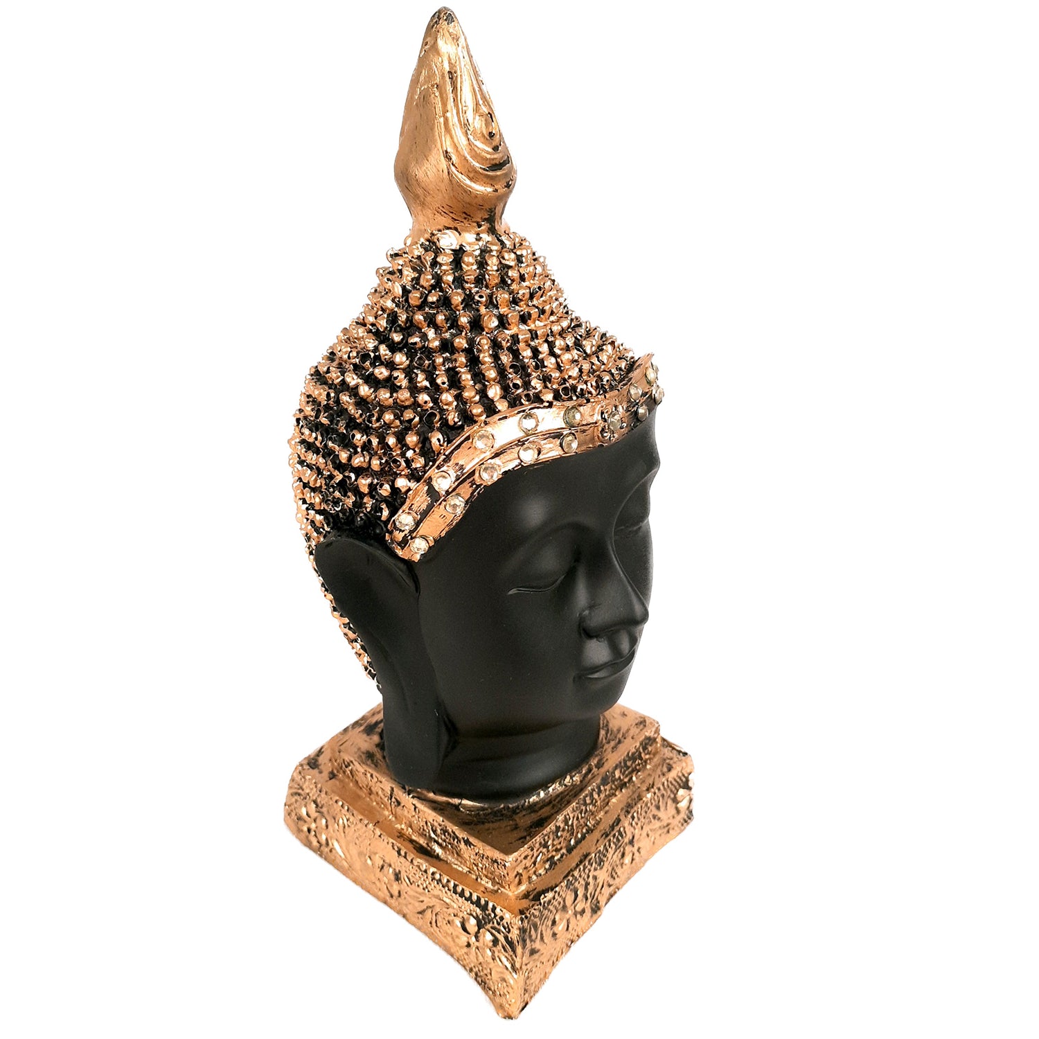 Buddha Statue | Lord Gautam Buddha Head Idol Showpiece - For Living room, Home, Table, Shelf, Office & Garden Decor & Gift - 11 Inch