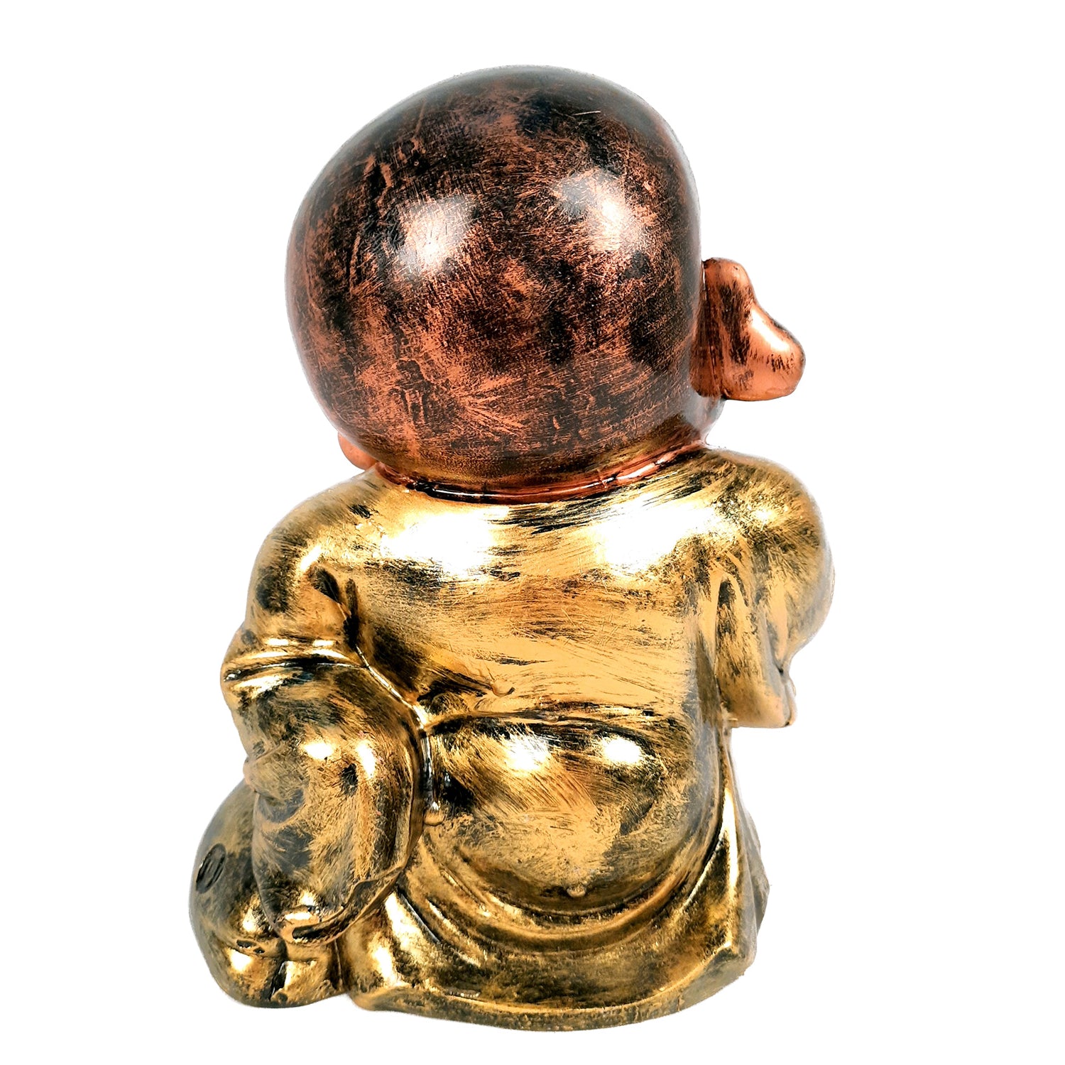 Laughing Buddha Showpiece | Baby Monk Statue - for Happiness, Positivity, Home Decor & Gift - 8 Inch - apkamart