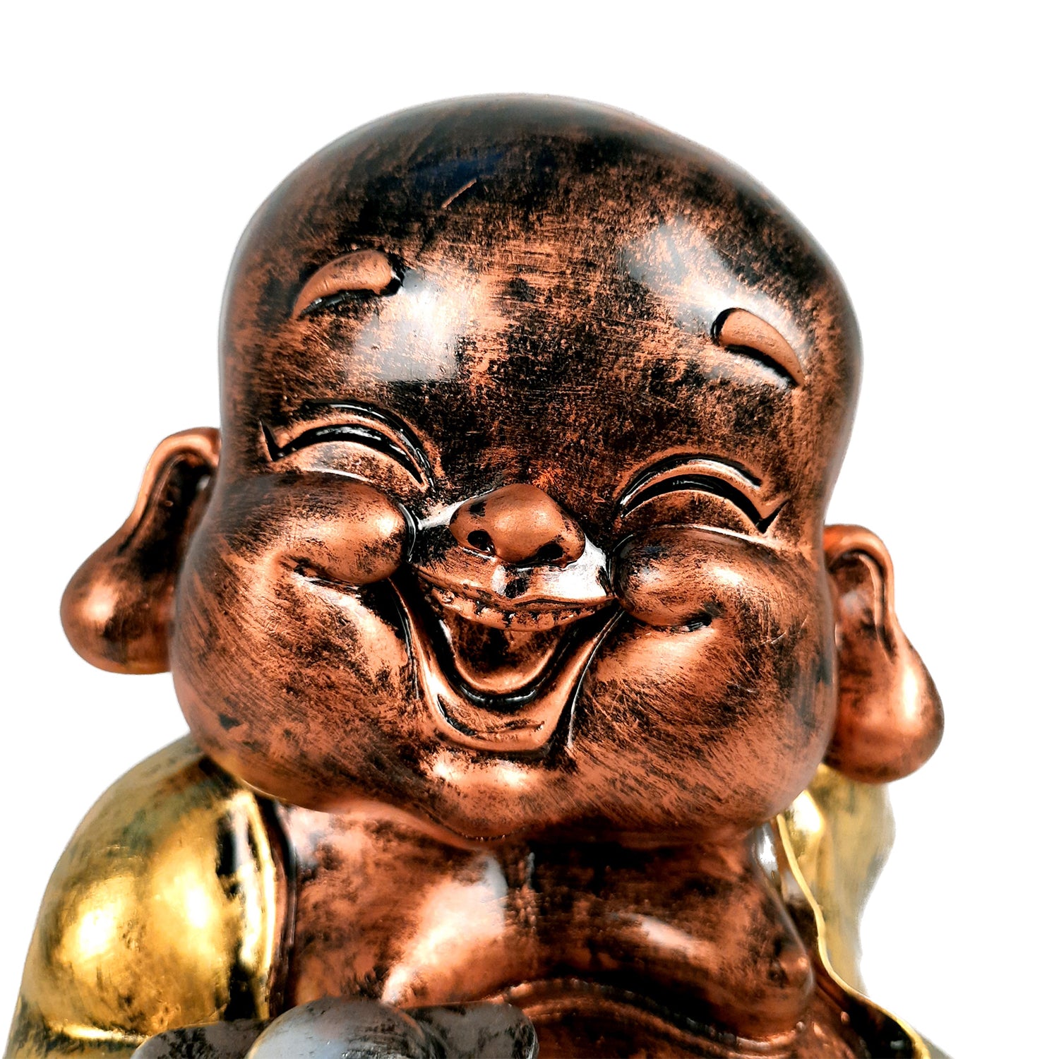 Laughing Buddha Showpiece | Baby Monk Statue - for Happiness, Positivity, Home Decor & Gift - 8 Inch - apkamart