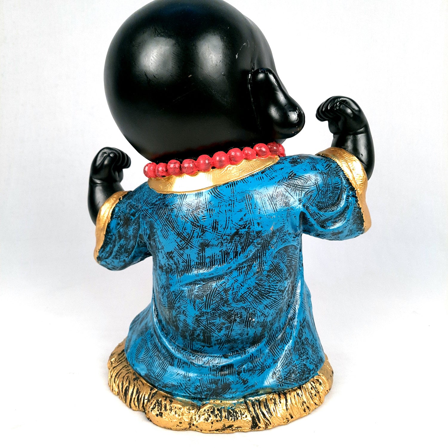 Black Baby Monk Showpiece| Feng Shui Decor - For Good Luck, Home, Table, Office Decor & Gift-13 inch (Set of 2)- Apkamart