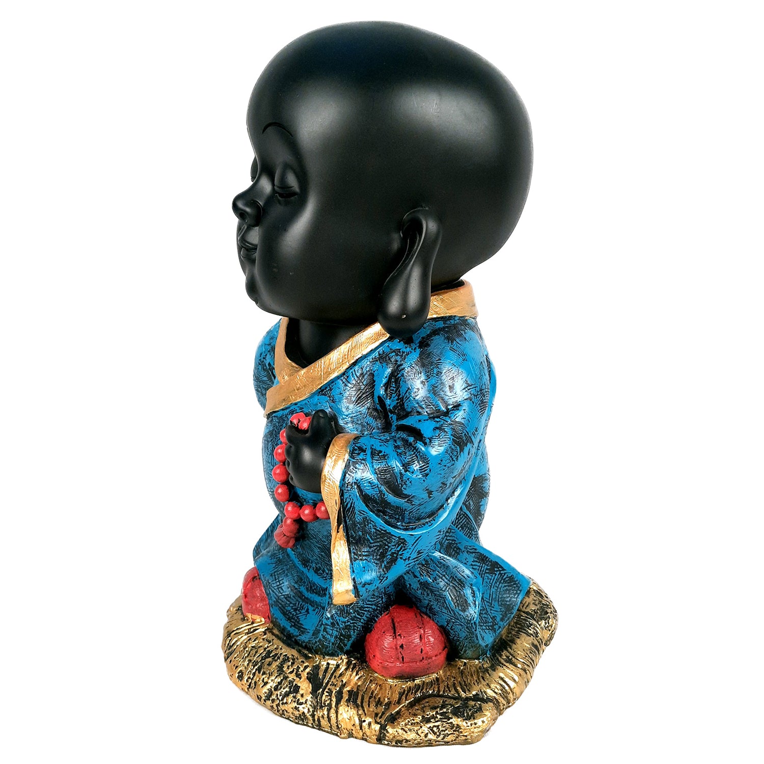 Baby Monk Showpiece with Rustic Look | Feng Shui Decor - For Good Luck, Home, Table, Office Decor & Gift - 10 Inch - apkamart