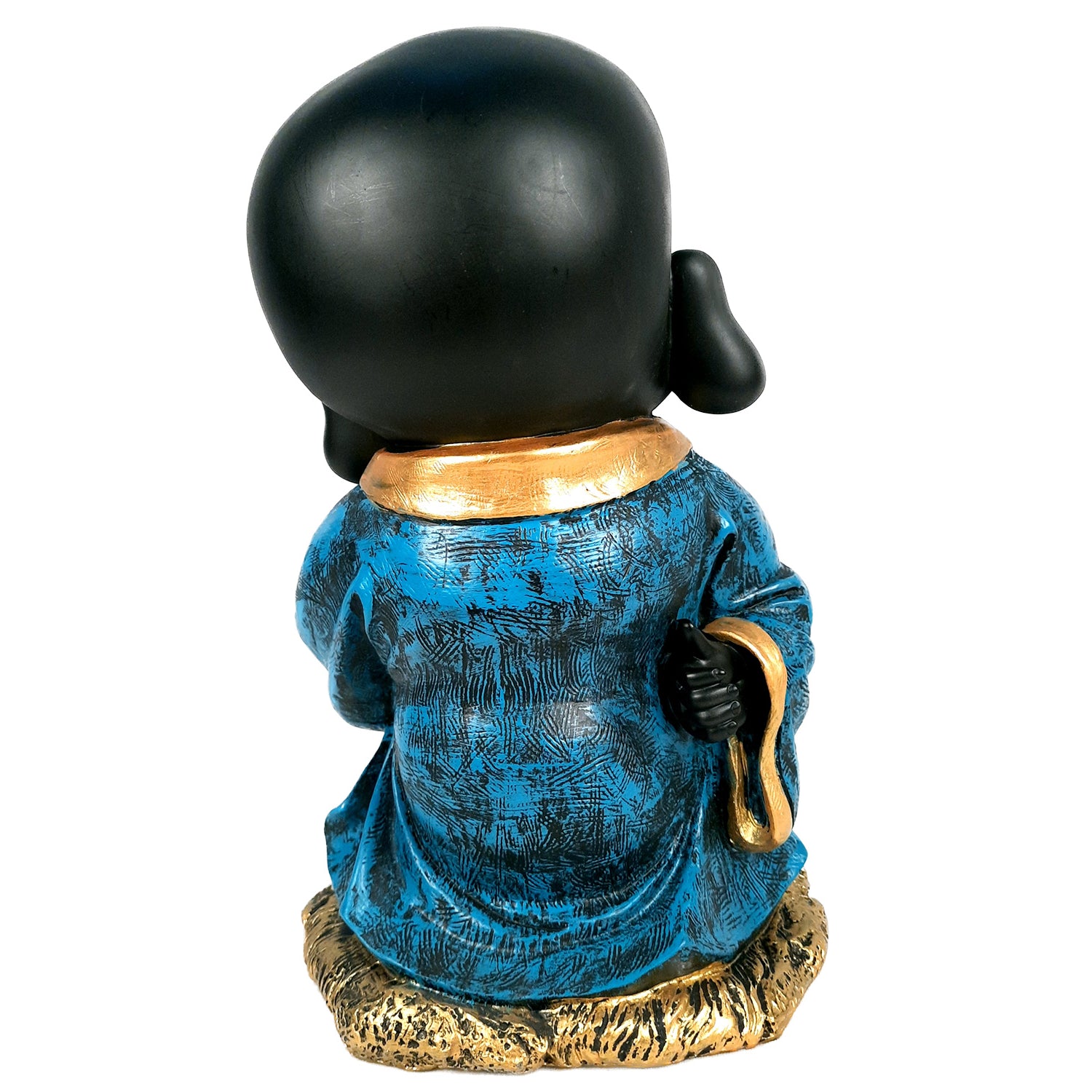 Baby Monk Showpiece with Rustic Look | Feng Shui Decor - For Good Luck, Home, Table, Office Decor & Gift - 10 Inch - apkamart