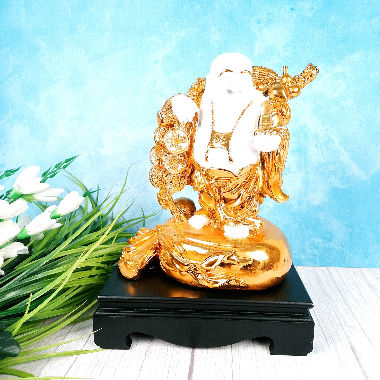 Laughing Buddha for Luck | Happy Man for Fortune & Prosperity | Office Decor | Table Decor - 12.5 Inch-apkamart