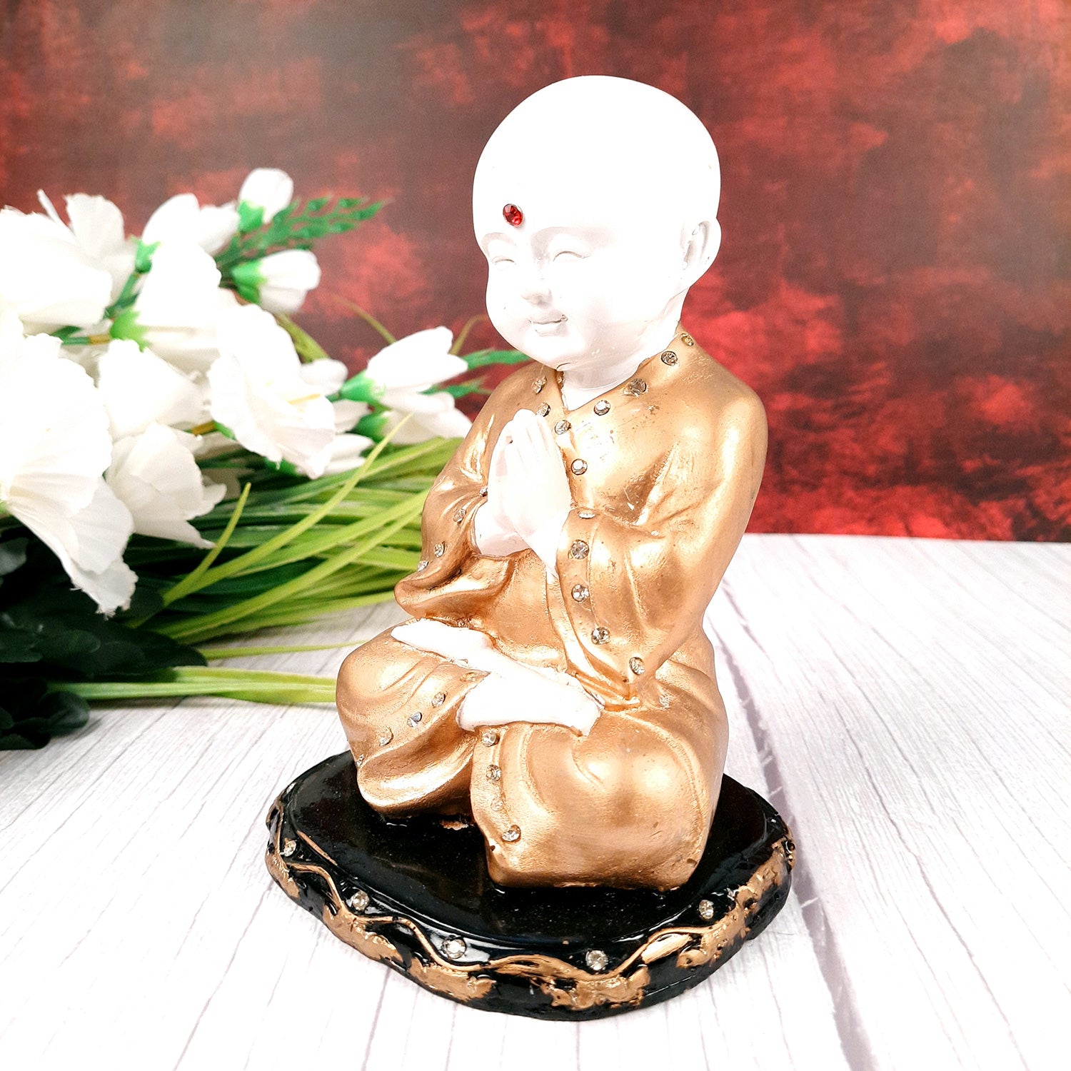 Baby Monk Showpiece - for Home & Garden Decor - 8 Inch-Apkamart #Style_Design 2