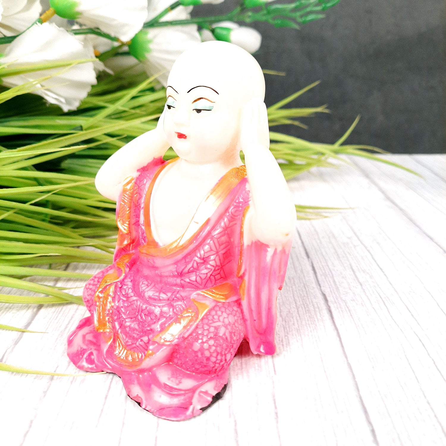 Baby Monk Showpiece - for Car Dashboard - 4 Inch (Set of 3)-apkamart