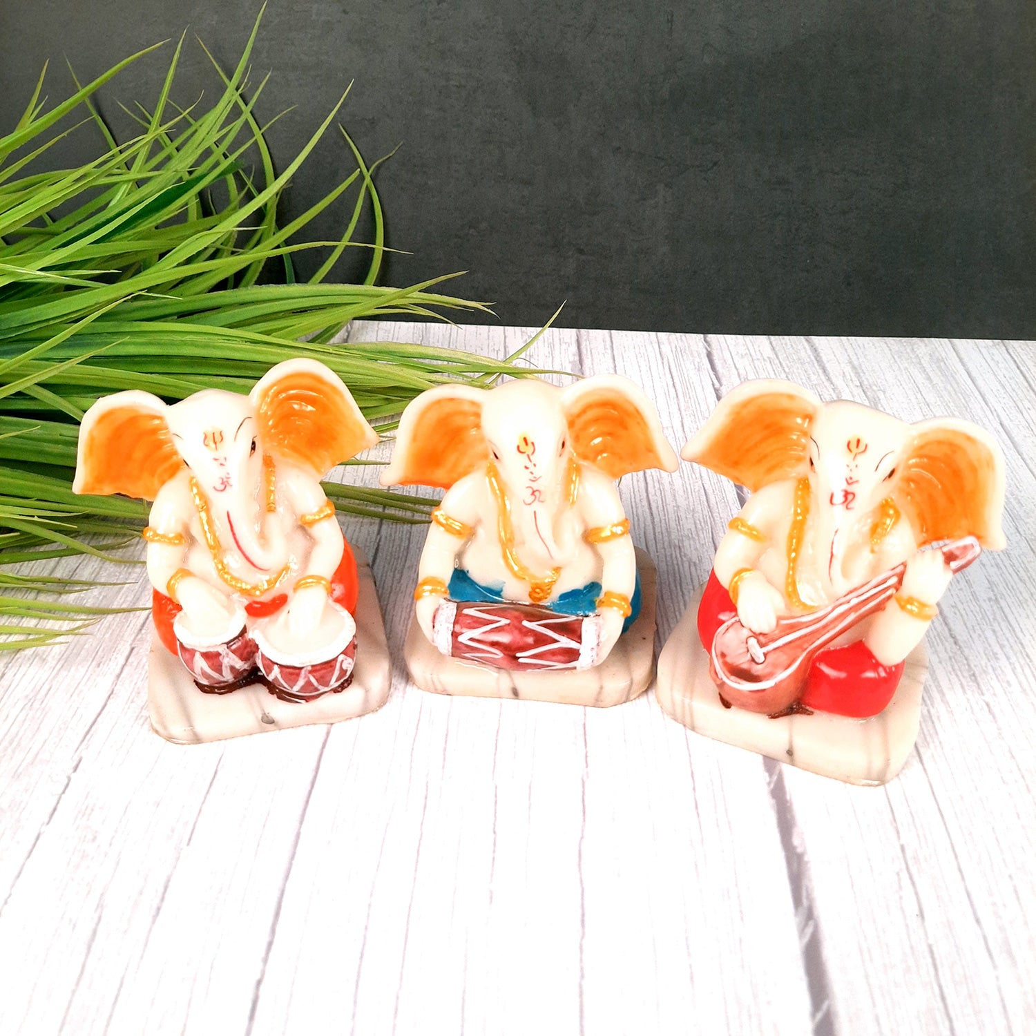 Ganesh Idol | Ganesh Idol for Car Dashboard - 4 Inch-Apkamart #Style_Pack of 3