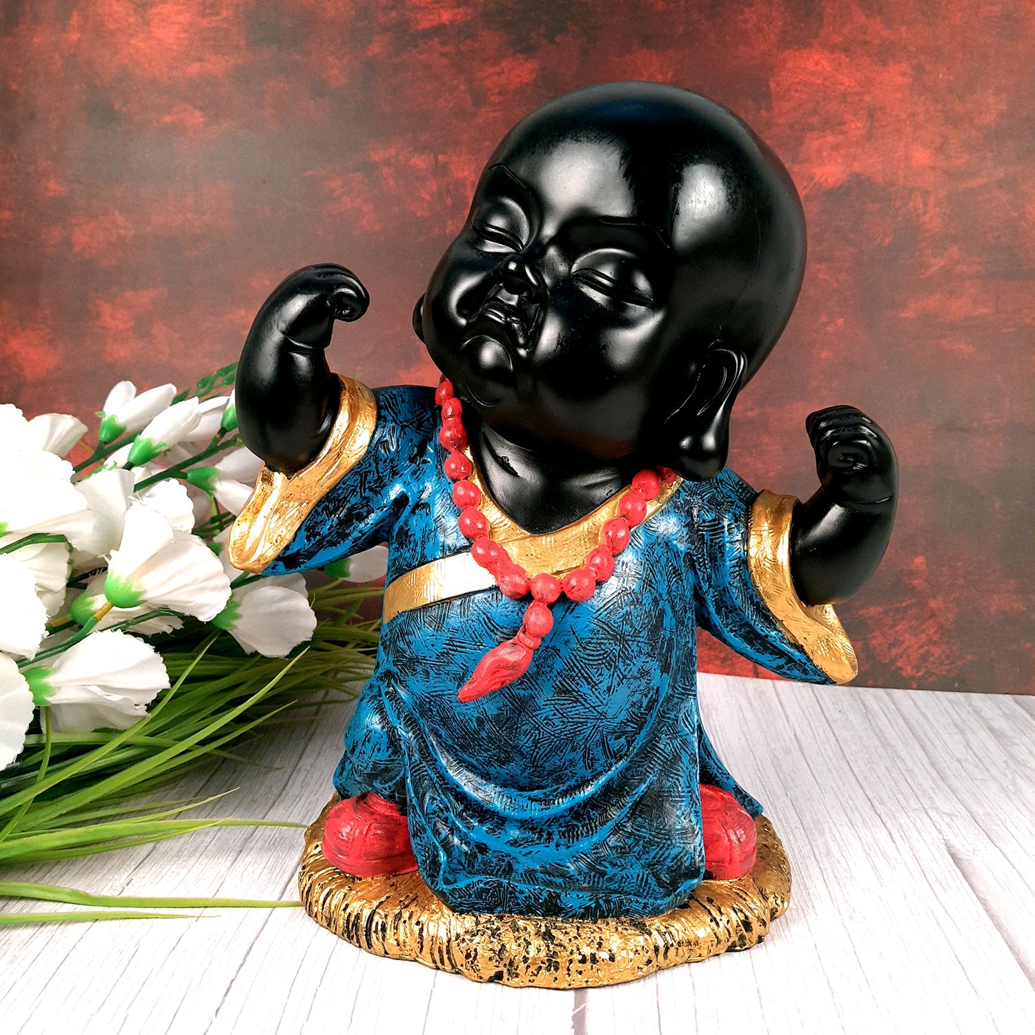 Baby Monk Showpiece - for Home & Garden Decor - 13 Inch-apkamart