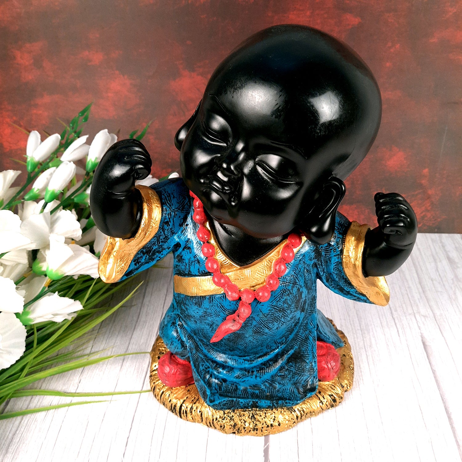 Baby Monk Showpiece - for Home & Garden Decor - 13 Inch-apkamart