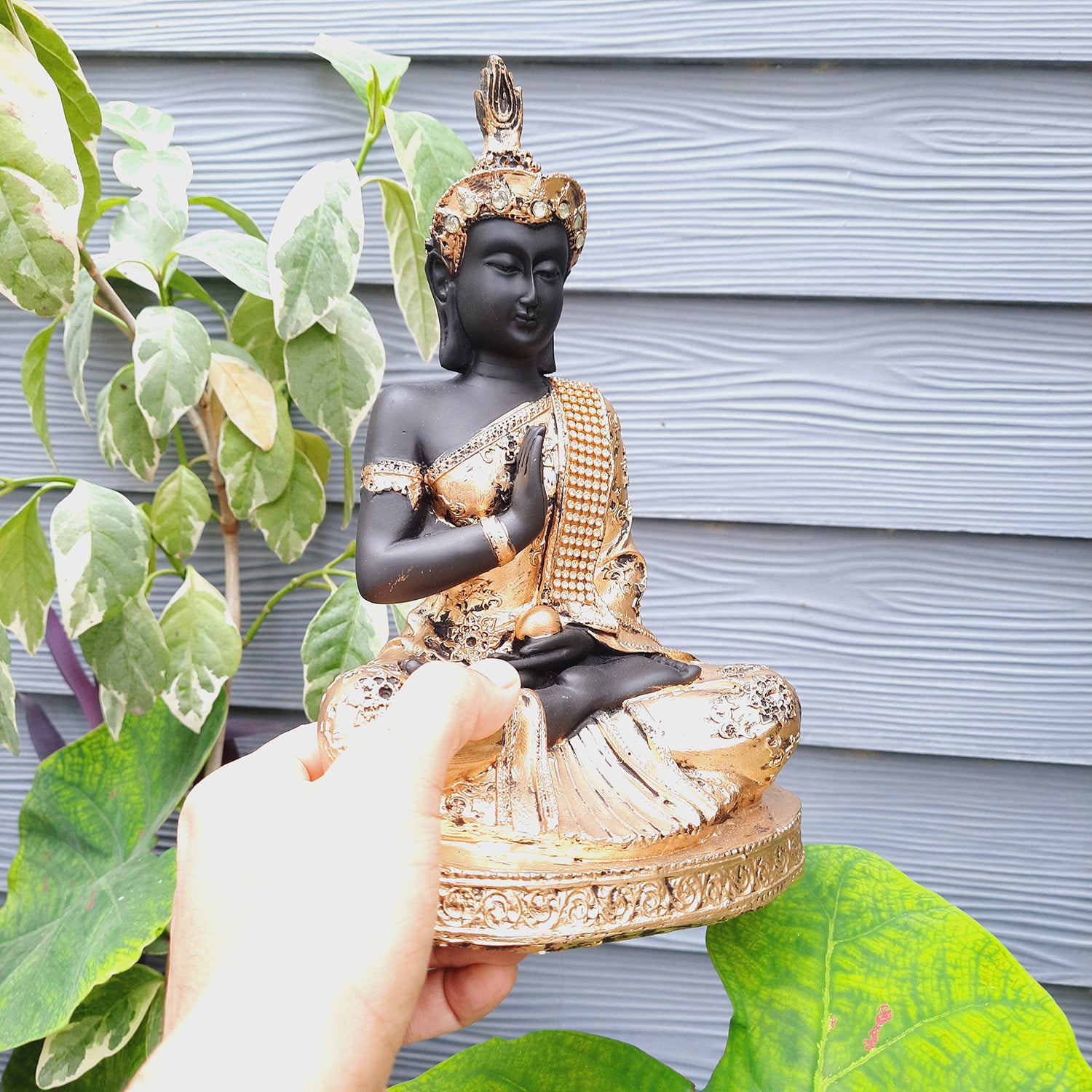 Buddha Statue with Rustic Look | Lord Gautam Buddha Showpiece in Meditation Design - For Living room, Home, Table, Office Decor & Gift - 10 Inch - apkamart