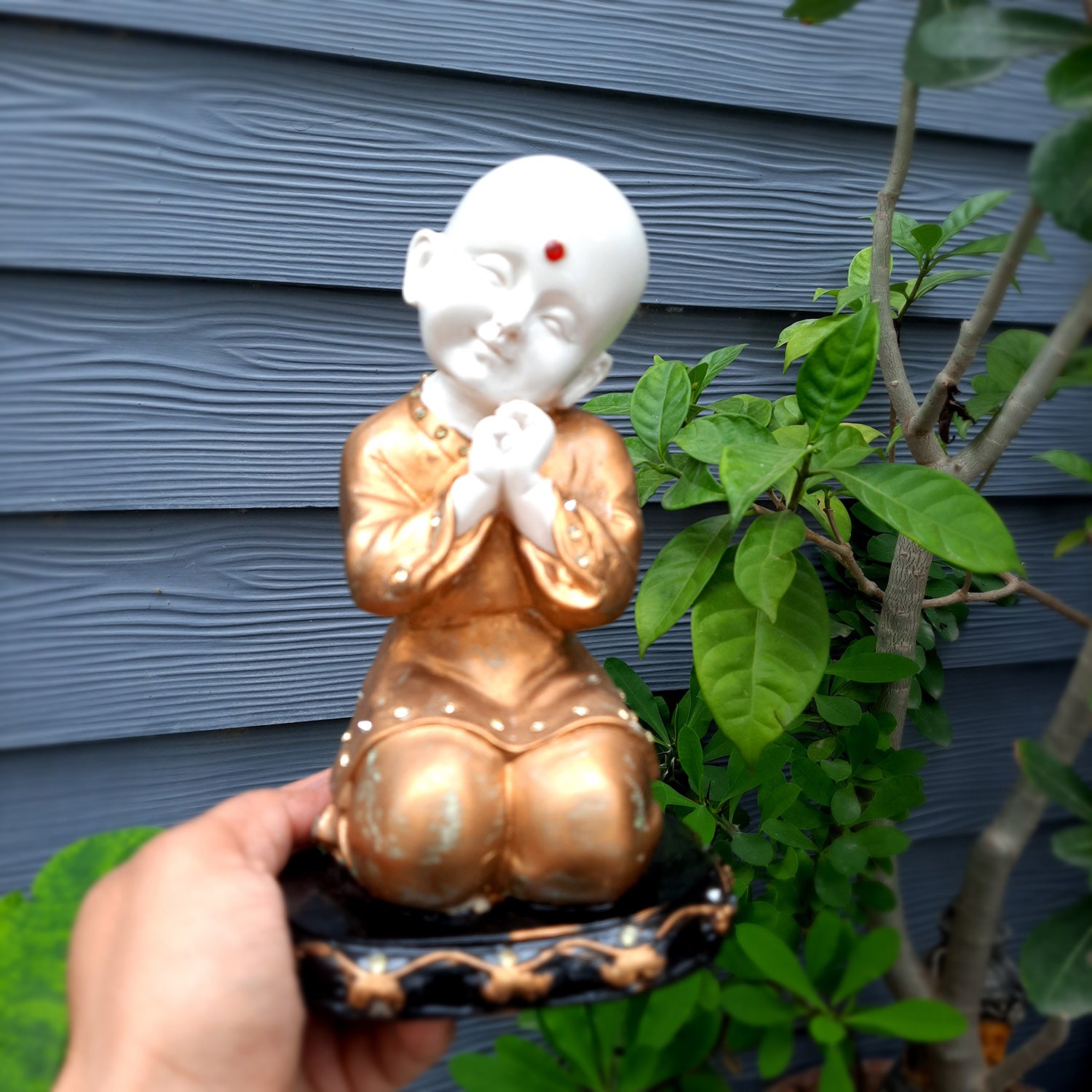Baby Monk Showpiece - for Home & Garden Decor - 8 Inch-Apkamart #Style_Design 3