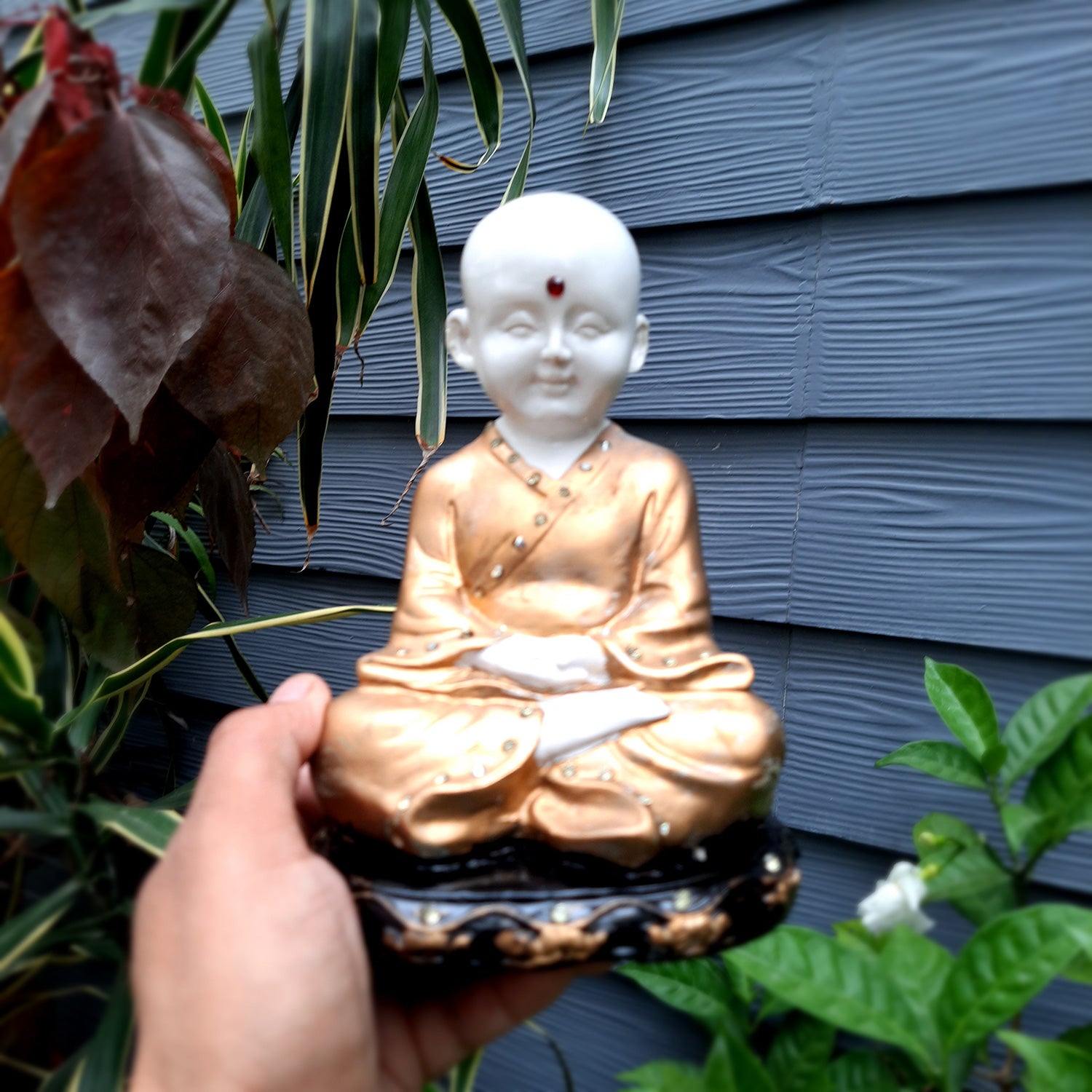 Baby Monk Showpiece - for Home & Garden Decor - 8 Inch-Apkamart #Style_Design 1
