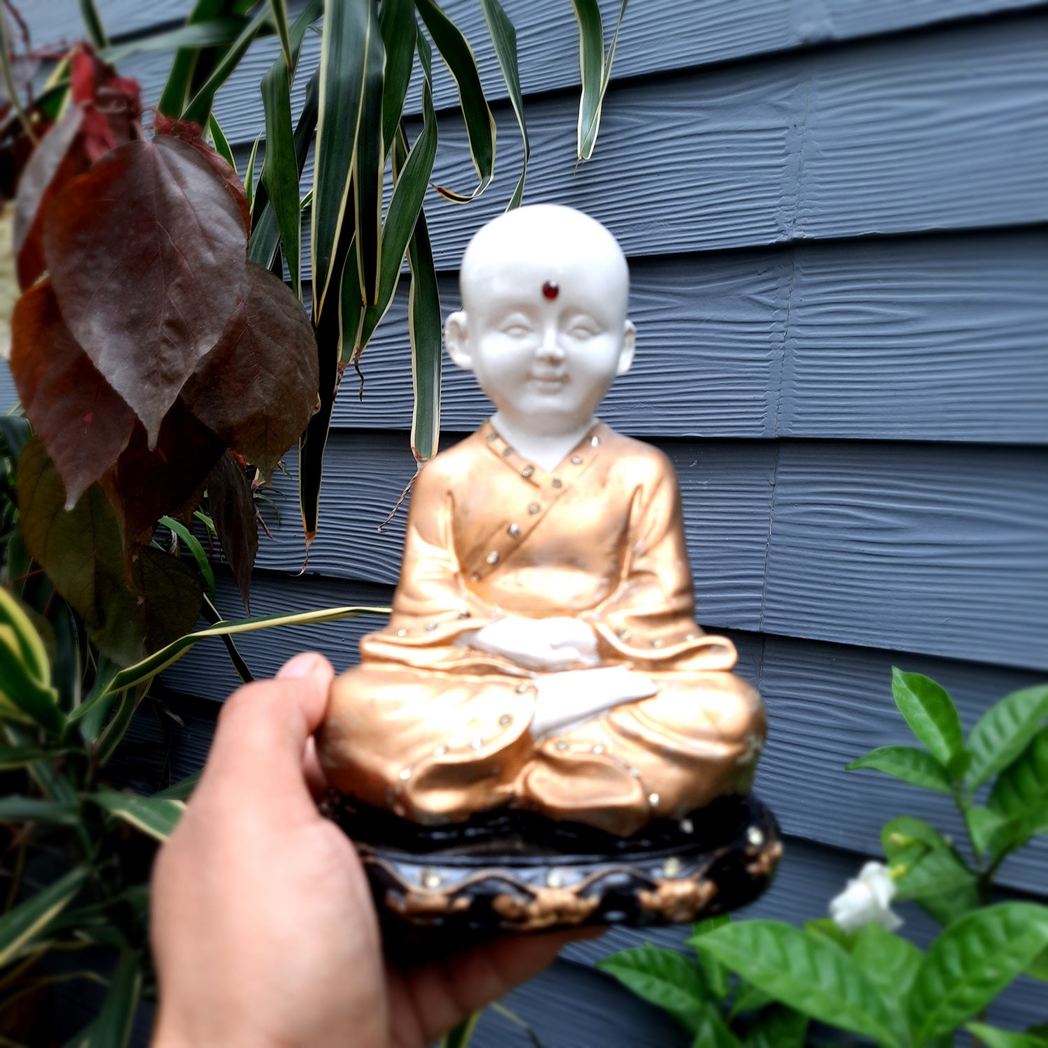 Baby Monk Showpiece - for Home & Garden Decor - 8 Inch-Apkamart #Style_Design 1
