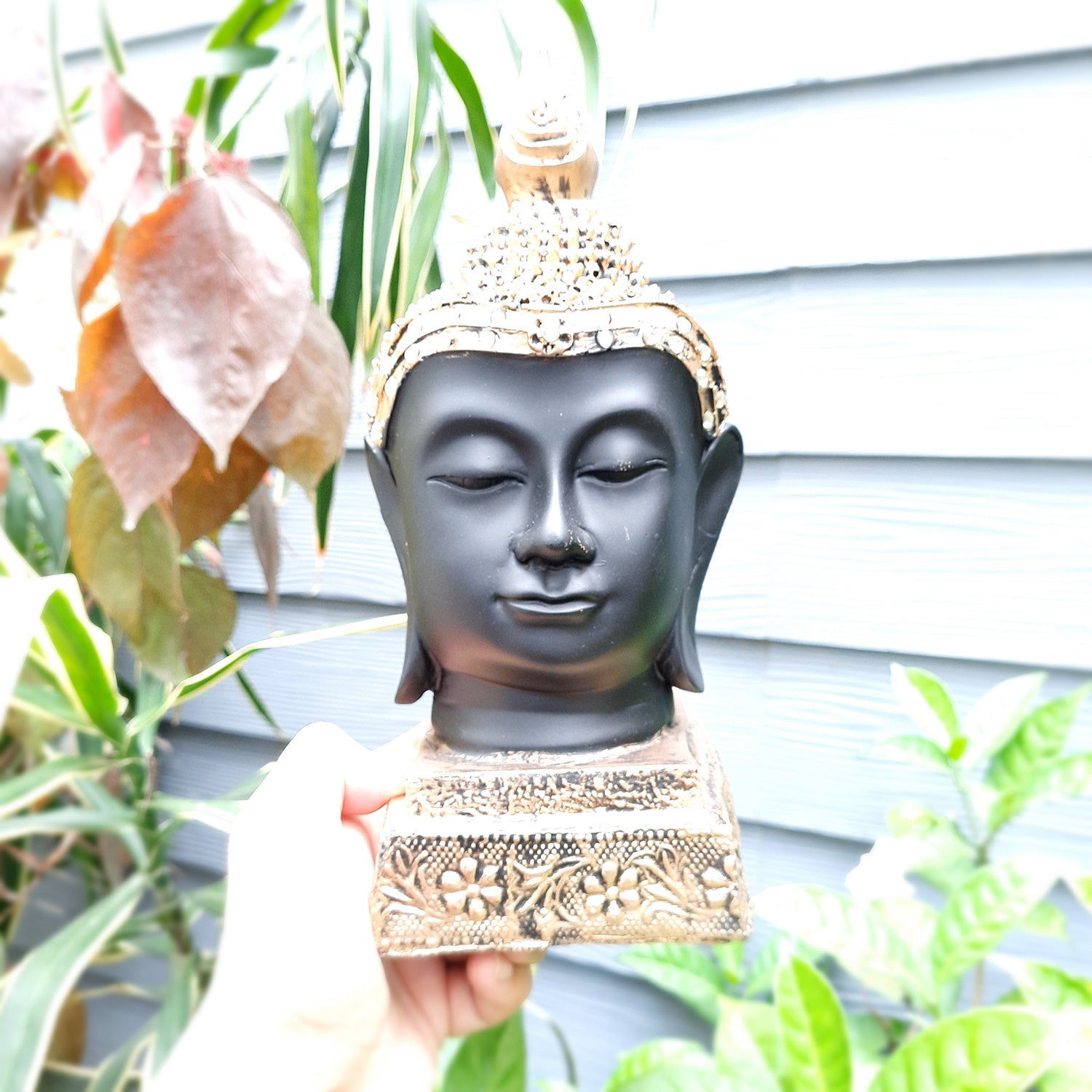 Buddha Statue | Lord Gautam Buddha Head Idol Showpiece - For Living room, Home, Table, Shelf, Office & Garden Decor & Gift - 11 Inch
