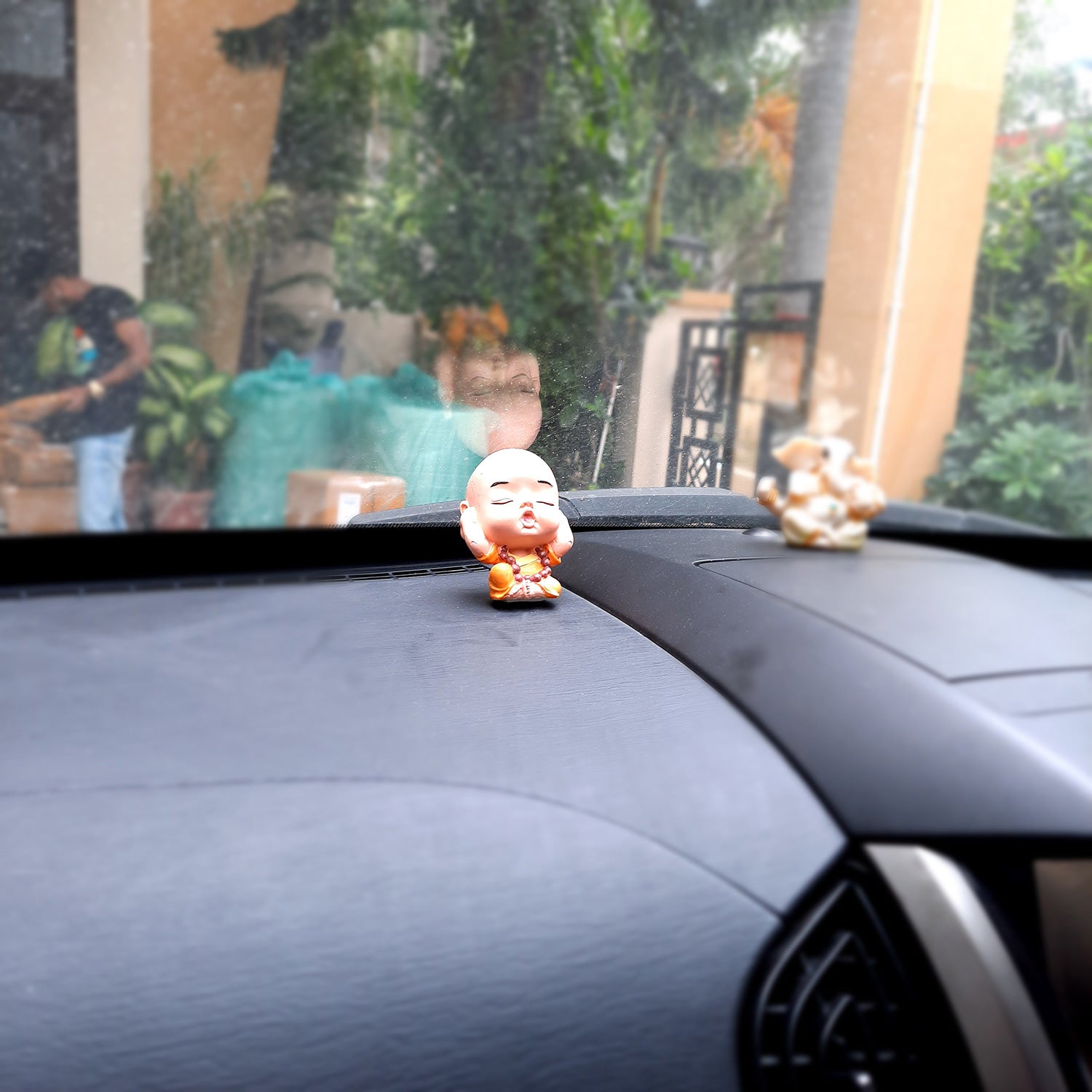 Baby Monk Showpiece Set | Feng Shui Decor - For Car Dashboard, Good Luck, Home, Table, Office Decor & Gift -3 Inch (Set of 3) - apkamart