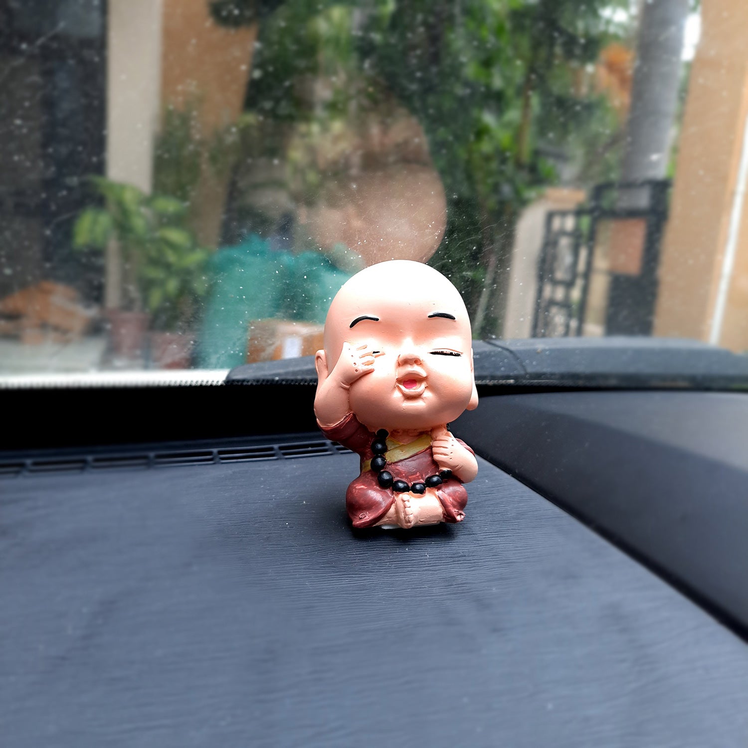 Baby Monk Showpiece Set | Feng Shui Decor - For Car Dashboard, Good Luck, Home, Table, Office Decor & Gift -3 Inch (Set of 3) - apkamart