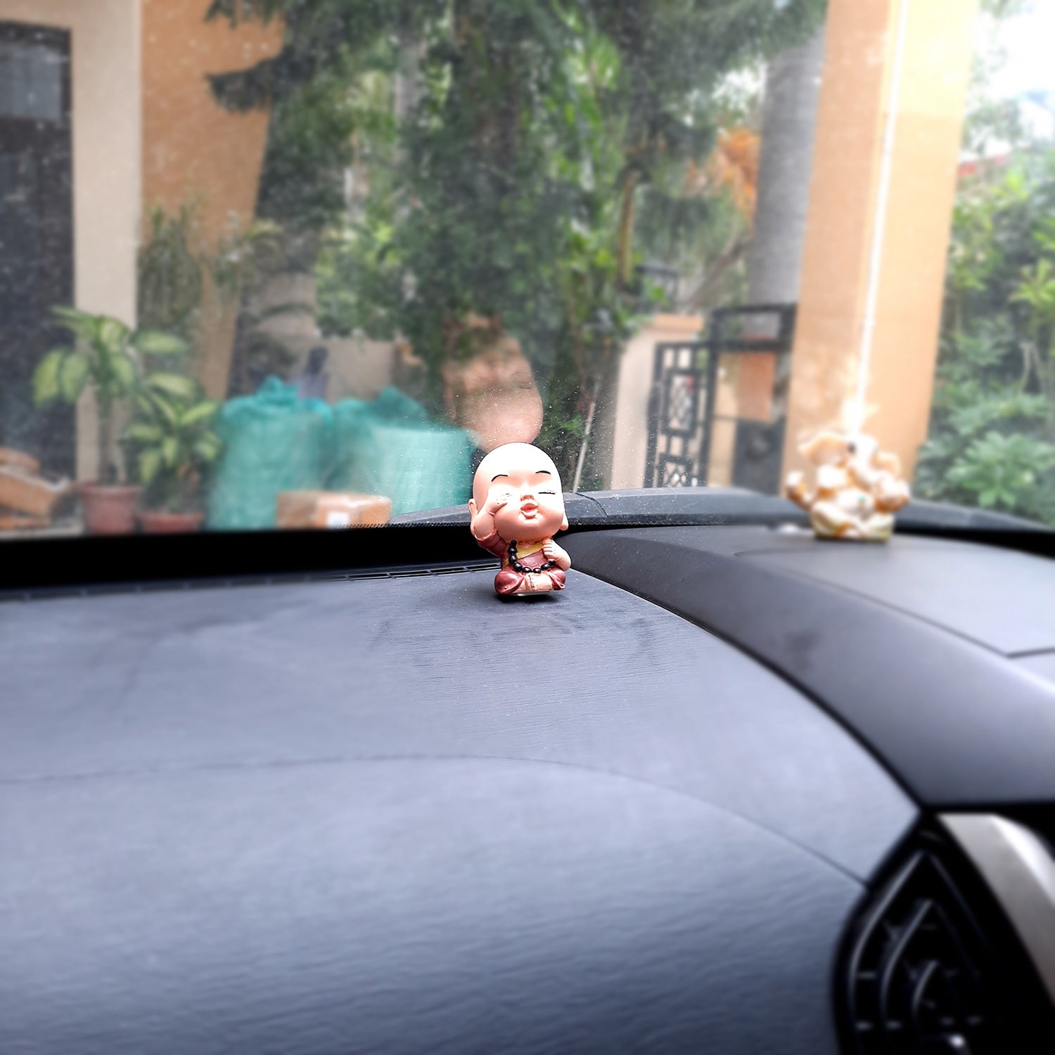 Baby Monk Showpiece Set | Feng Shui Decor - For Car Dashboard, Good Luck, Home, Table, Office Decor & Gift -3 Inch (Set of 3) - apkamart