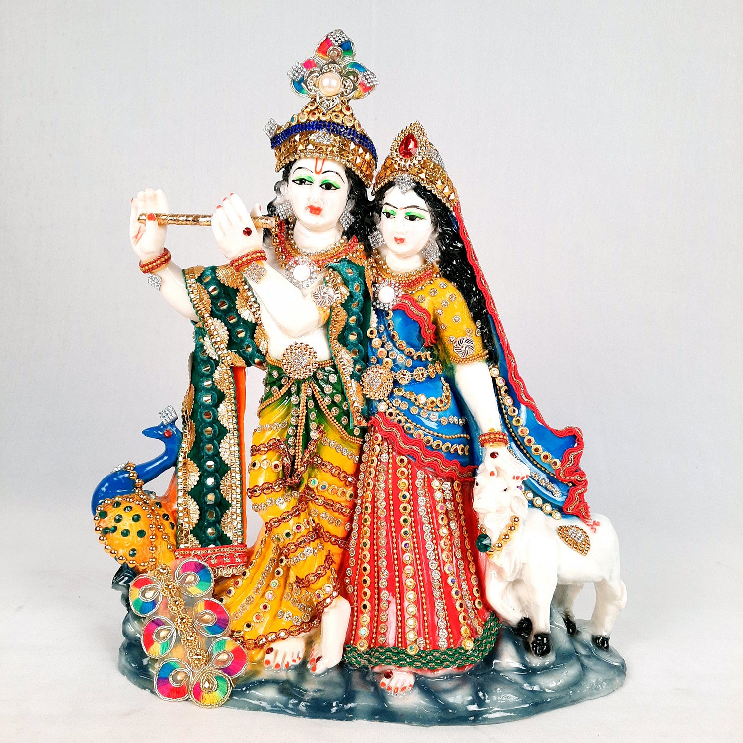 Radha Krishna Statue - For Wedding gifts & Home Decor - 14 Inches- Apkamart