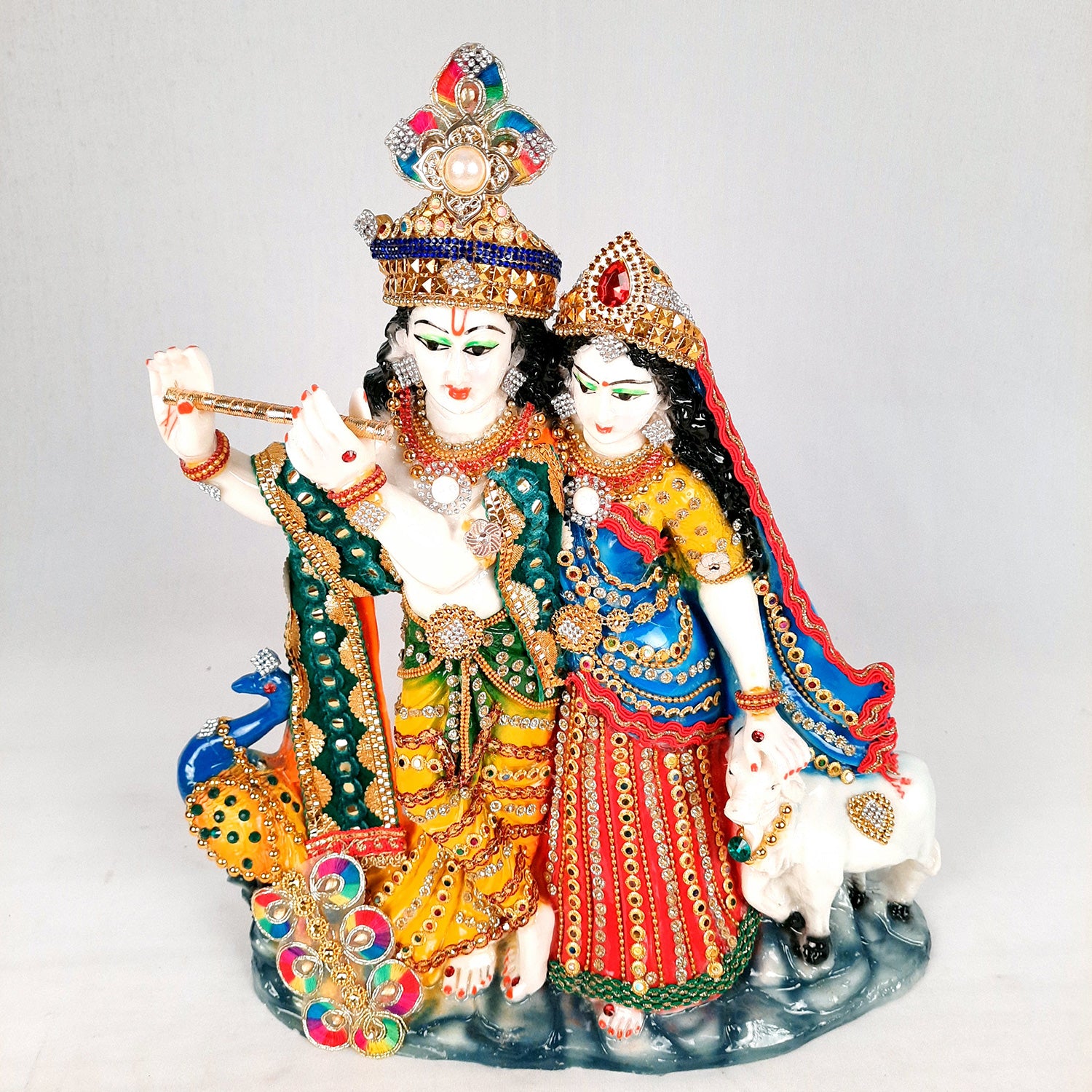 Radha Krishna Statue - For Wedding gifts & Home Decor - 14 Inches- Apkamart