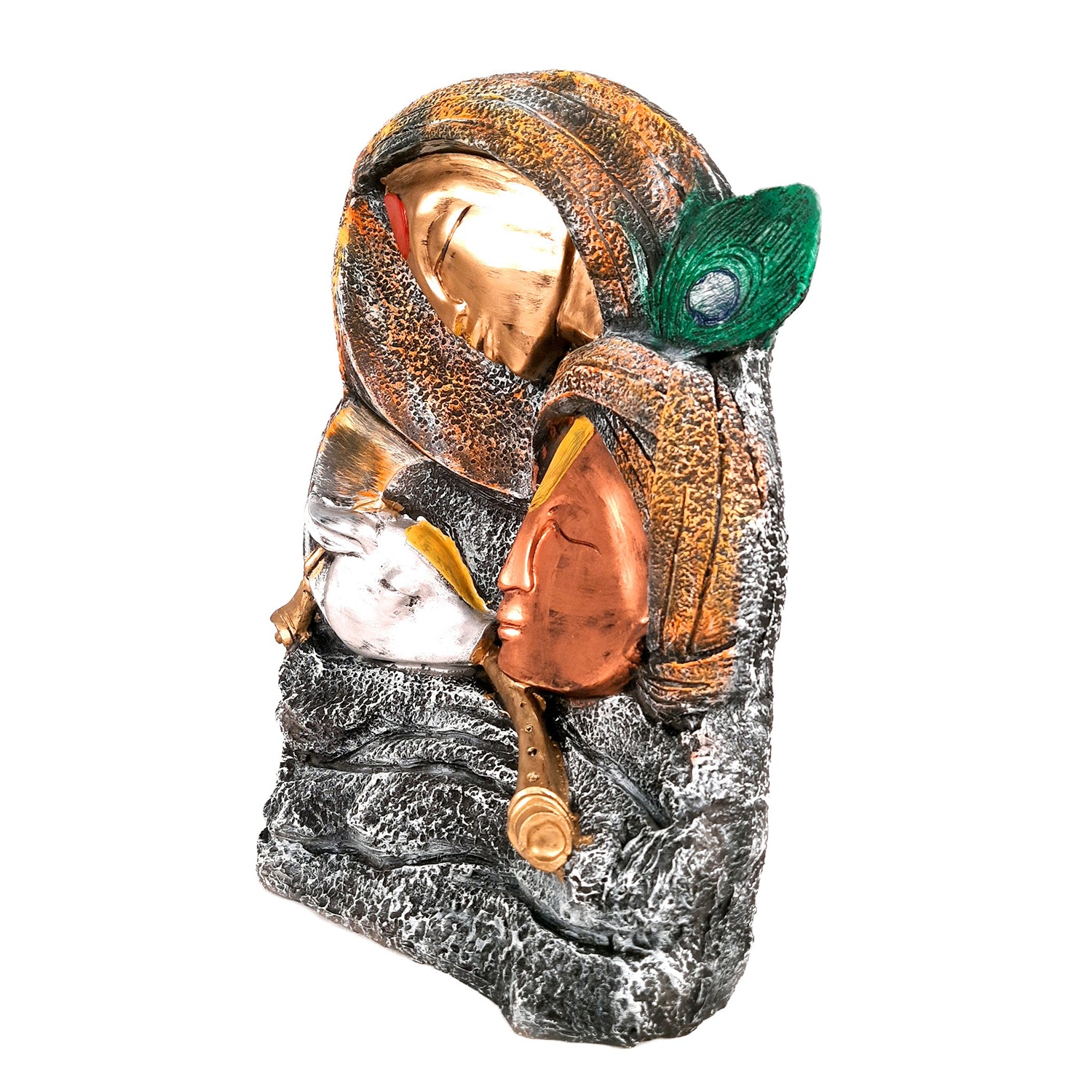 Radha Krishna Statue - For Living Room & Gifts - 15 Inch- Apkamart #Color_Copper