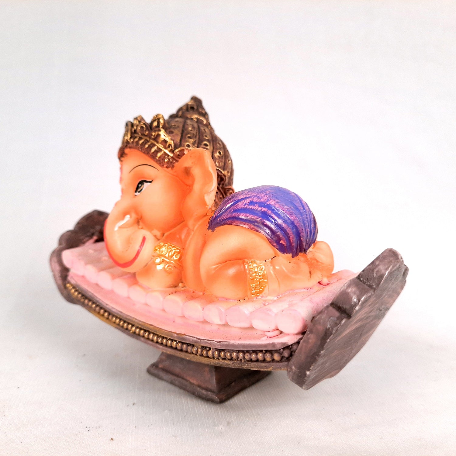 Ganesha Showpiece Set - Baby Ganesha Sitting & Lying Statue Idol - for Home, Puja, Temple, Table Decor | For Diwali Decoration & Gifts - 4 Inch (Set of 2)