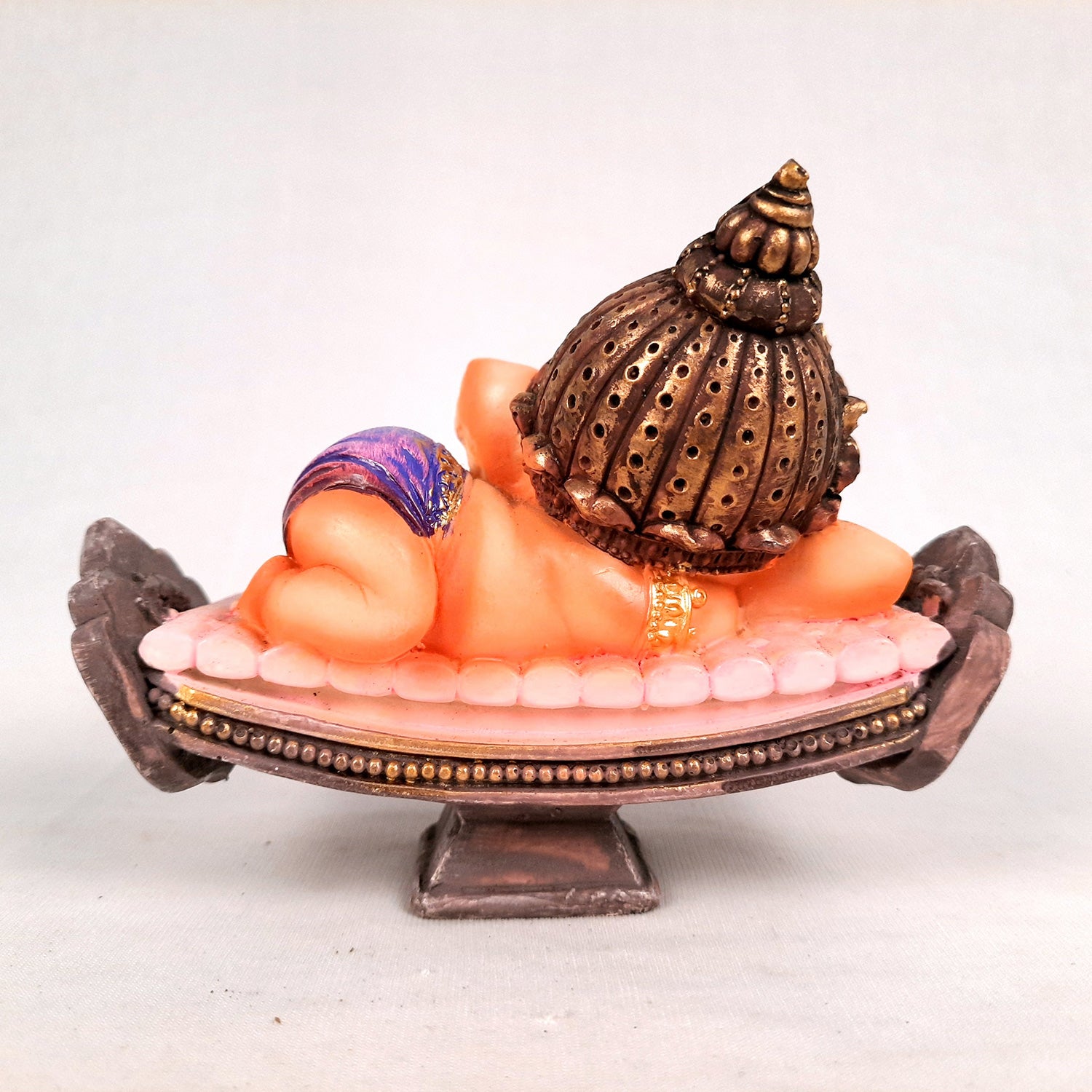 Ganesha Showpiece Set - Baby Ganesha Sitting & Lying Statue Idol - for Home, Puja, Temple, Table Decor | For Diwali Decoration & Gifts - 4 Inch (Set of 2)