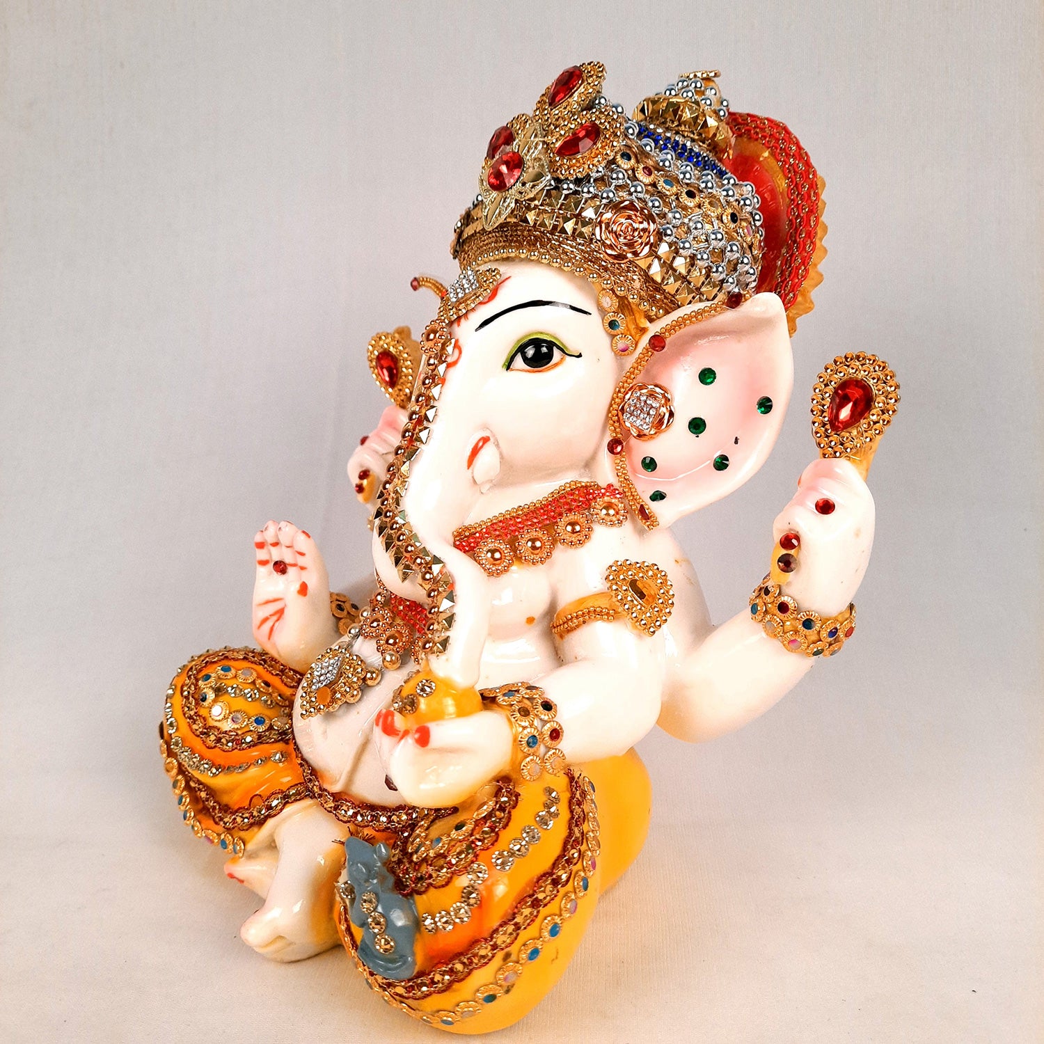 Ganpati Murti | Decorative Ganesh Murti for Home & Pooja - 9 Inch- apkamart