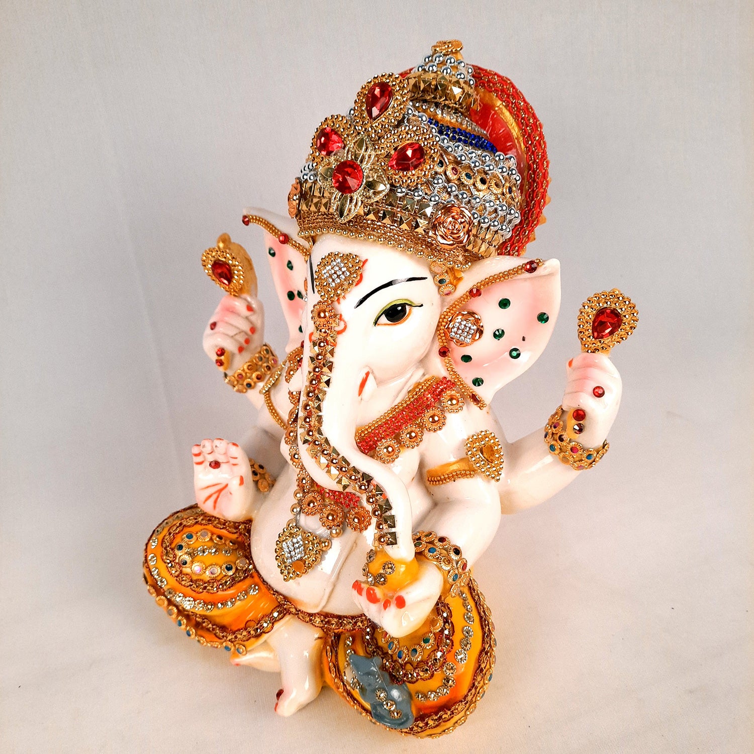 Ganpati Murti | Decorative Ganesh Murti for Home & Pooja - 9 Inch- apkamart