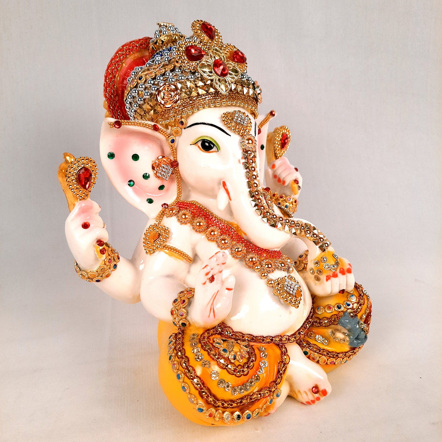 Ganpati Murti | Decorative Ganesh Murti for Home & Pooja - 9 Inch- apkamart