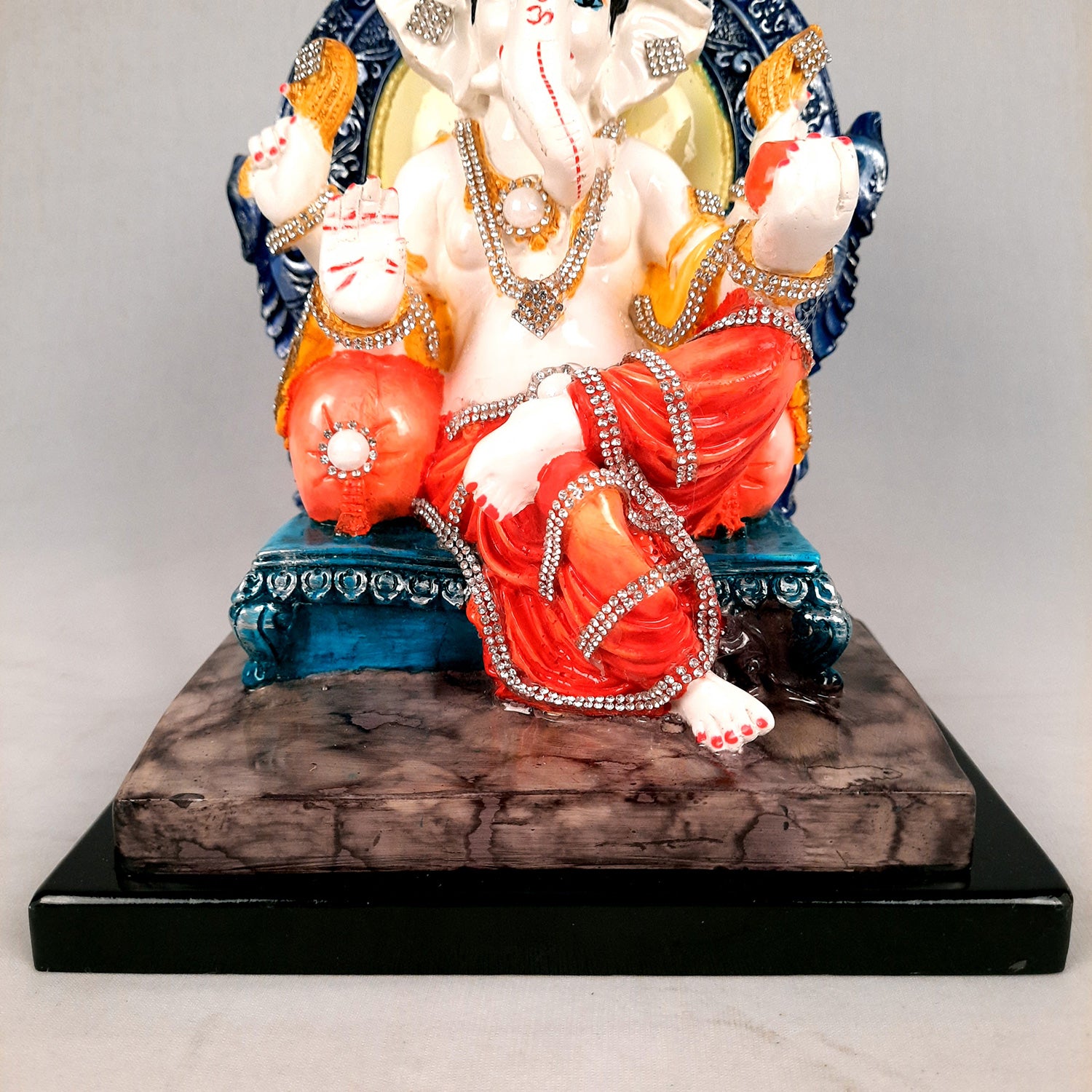 Sinhasan Ganpati Murti | Ganesh Statue for Home & Pooja - 10 Inch- apkamart
